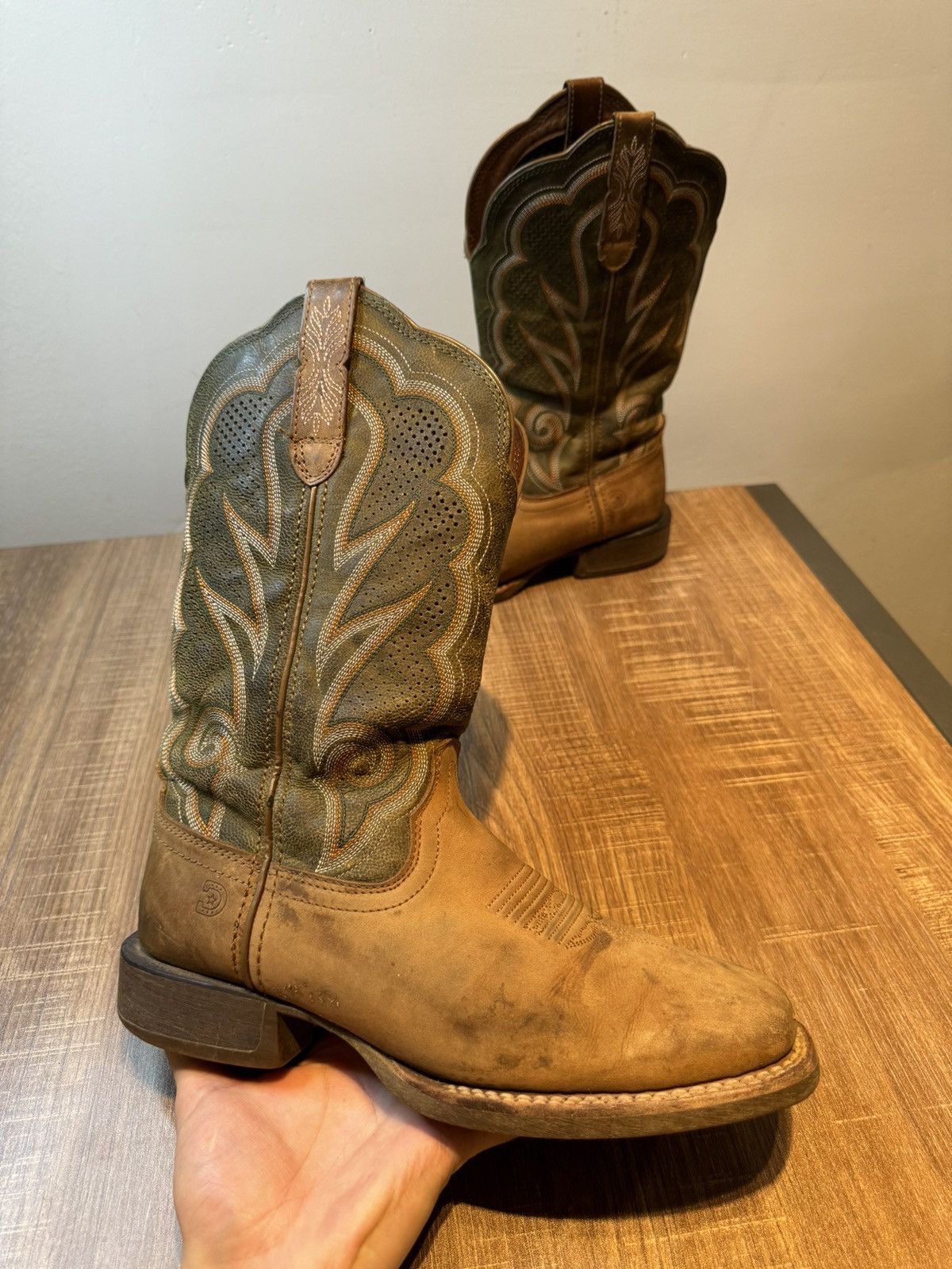 Durango DURANGO Cowboy Womens Brown / Green Western Boots Size 7.5 M Size US 7.5 / IT 37.5 - 1 Thumbnail
