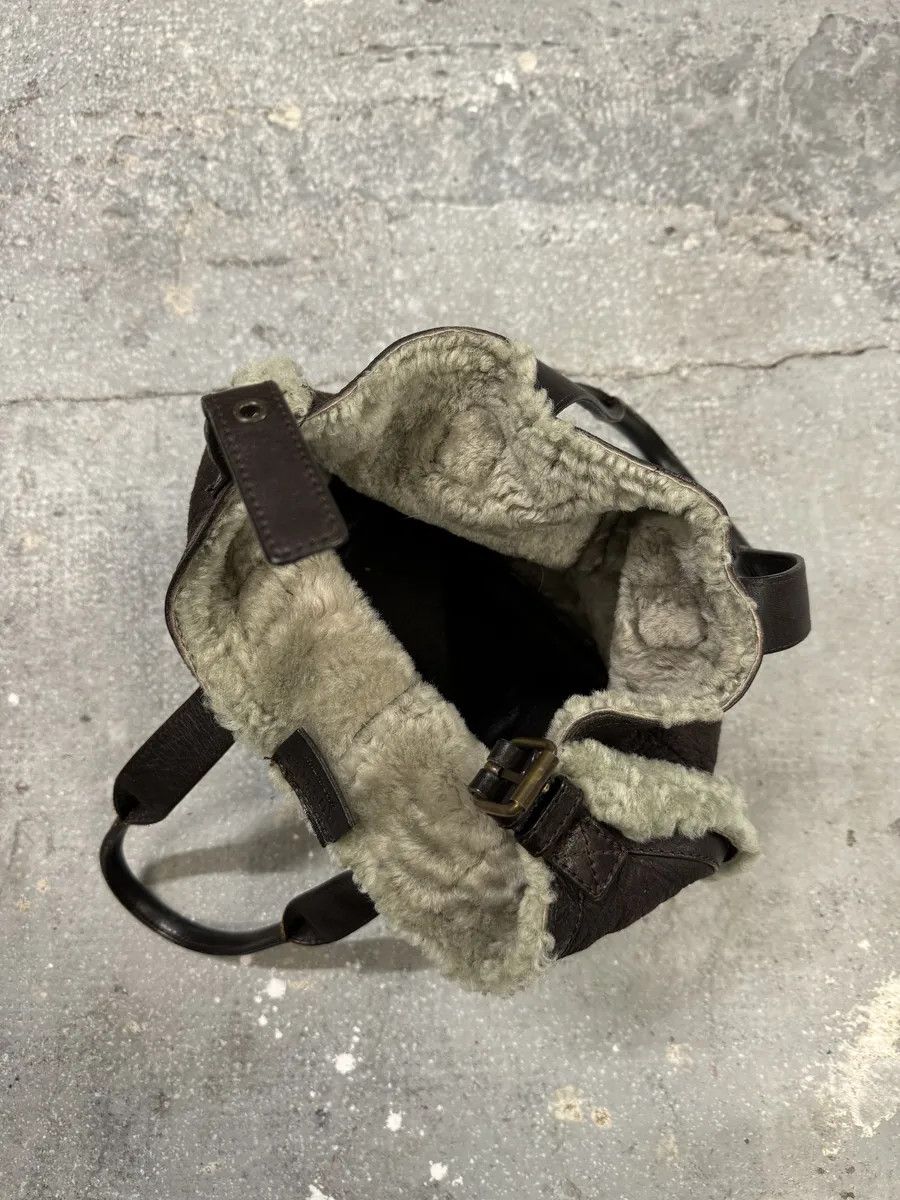 Jean Paul Gaultier × Vintage 1990s Jean Paul Gaultier Brown Leather Shearling Bag Size ONE SIZE - 7 Thumbnail