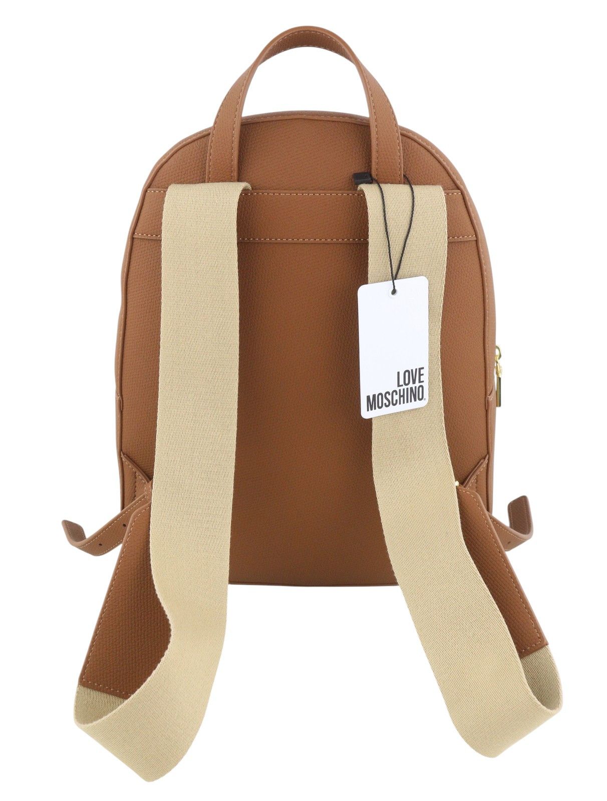 Love Moschino ZAINO PU CAMMELLO OS Brown Logo Backpack 87736 Size ONE SIZE - 4 Thumbnail