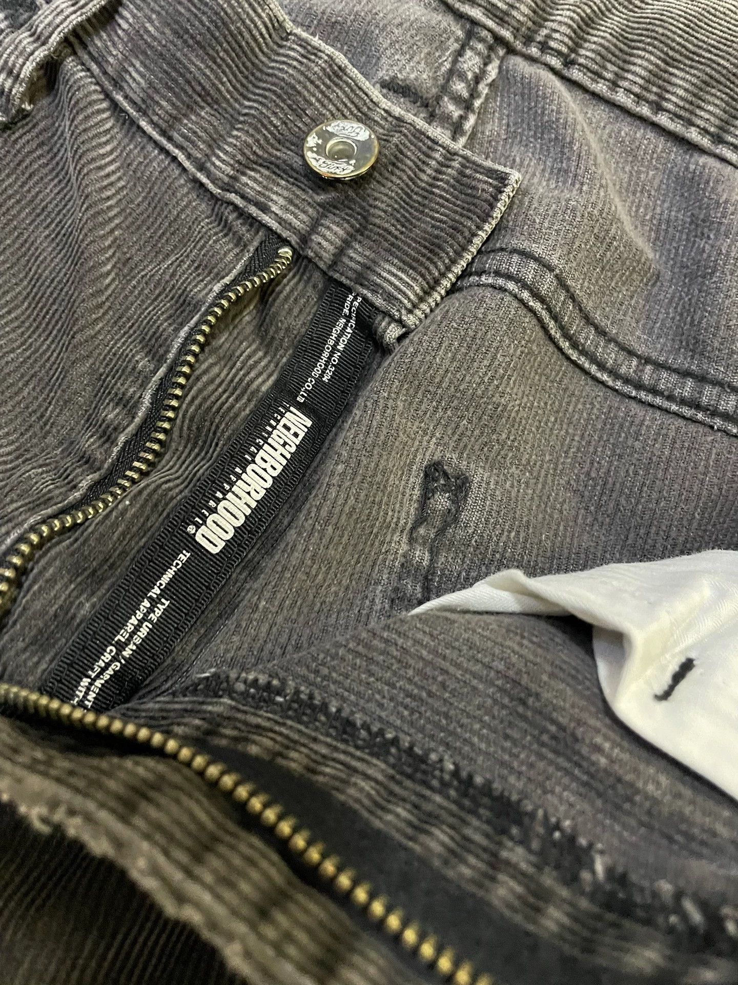 Neighborhood NBHD VTG Wash Knife-Cut Cord Narrow Pant S Black & Gray Good Size US 29 - 6 Thumbnail