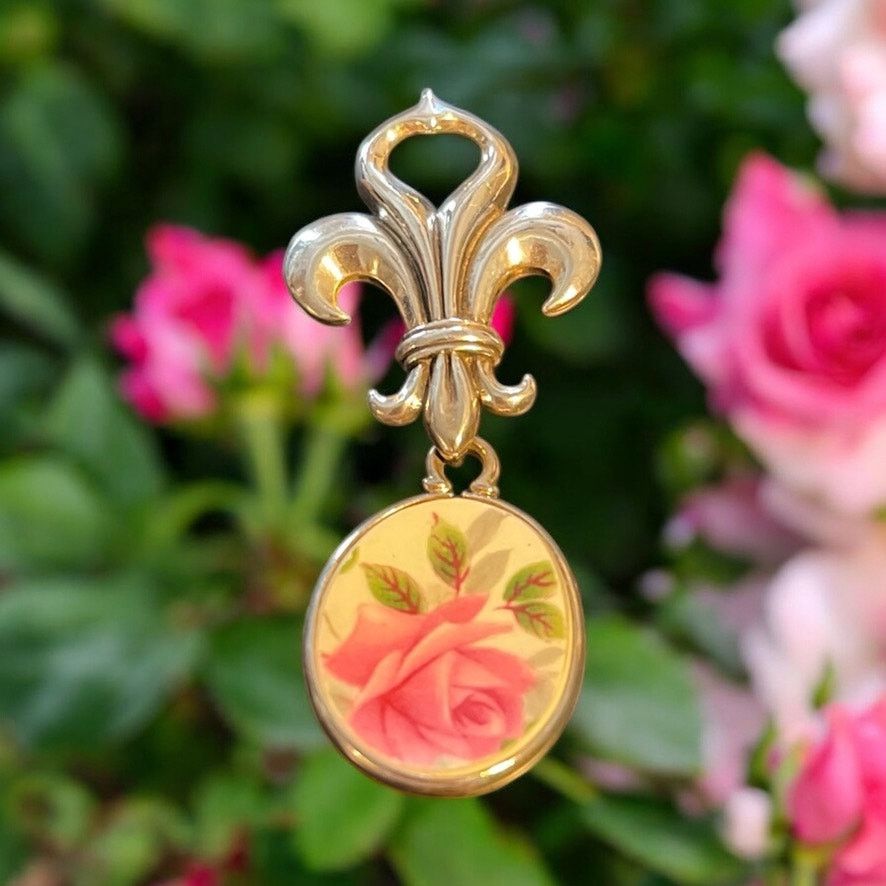 Unknown London Sterling Silver Porcelain Rose Fur Elise Brooch Pin Pendant Size ONE SIZE - 2 Thumbnail