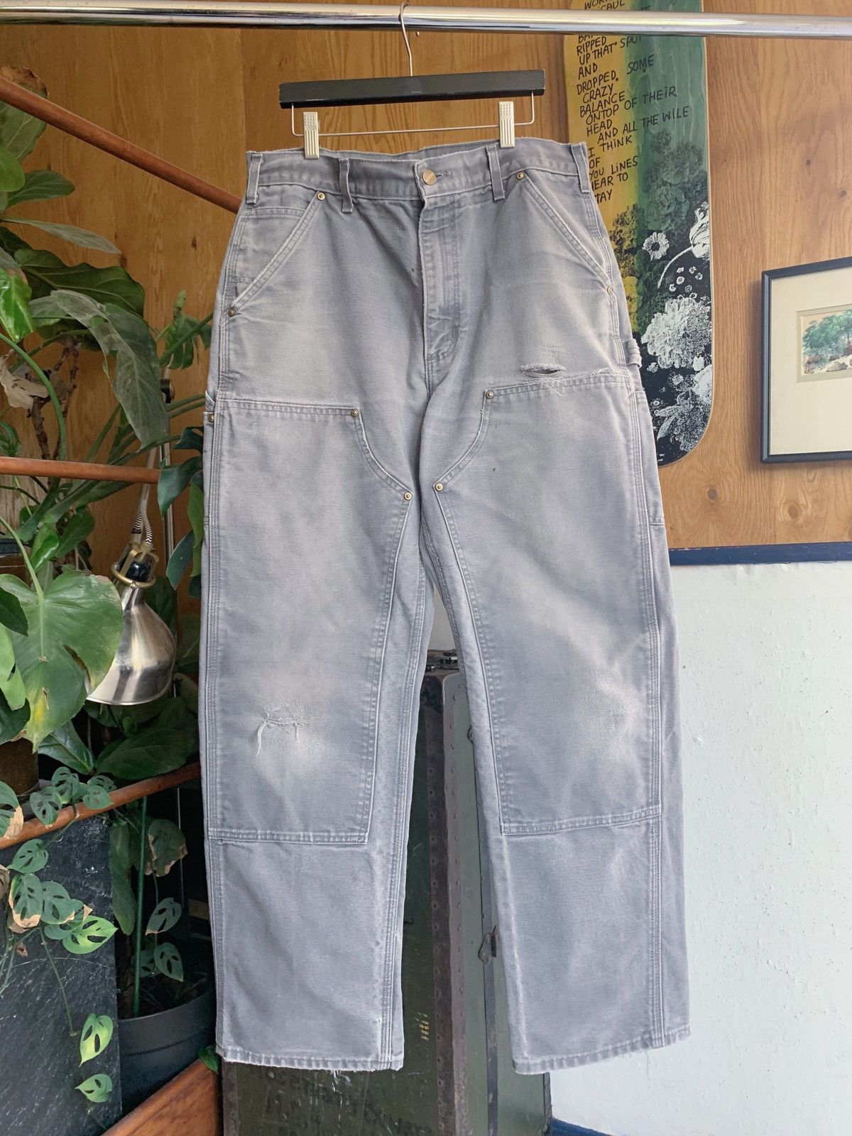 Carhartt Faded Grey Carhartt Double Knee Pants | Grailed