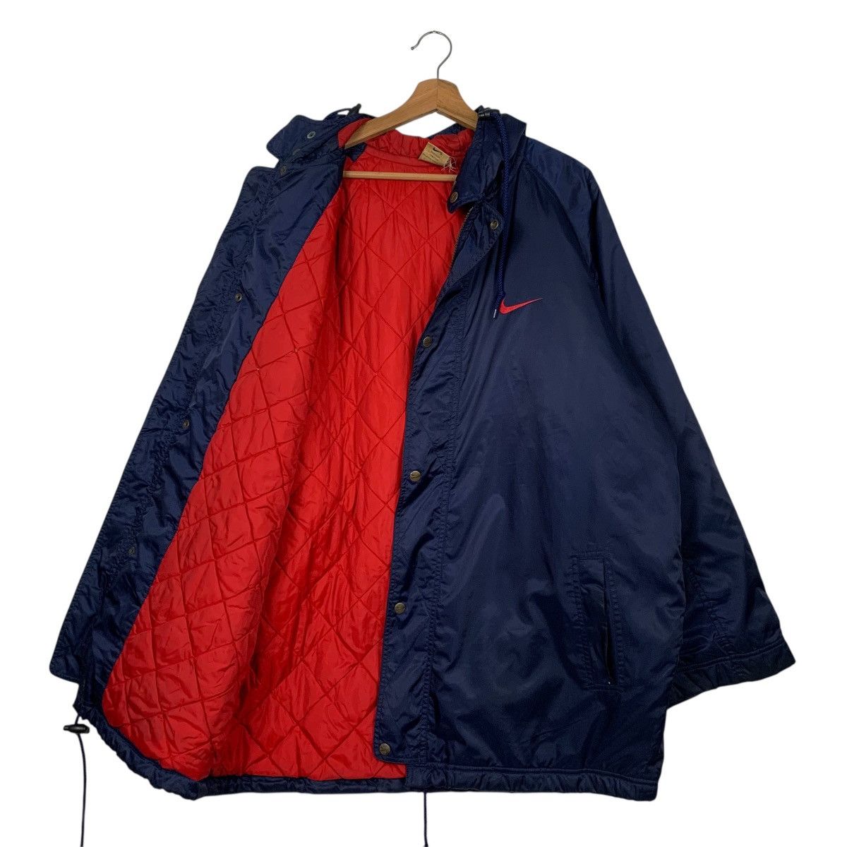 Nike Vintage 90s Nike Big Logo Long Jacket Size US L / EU 52-54 / 3 - 10 Thumbnail
