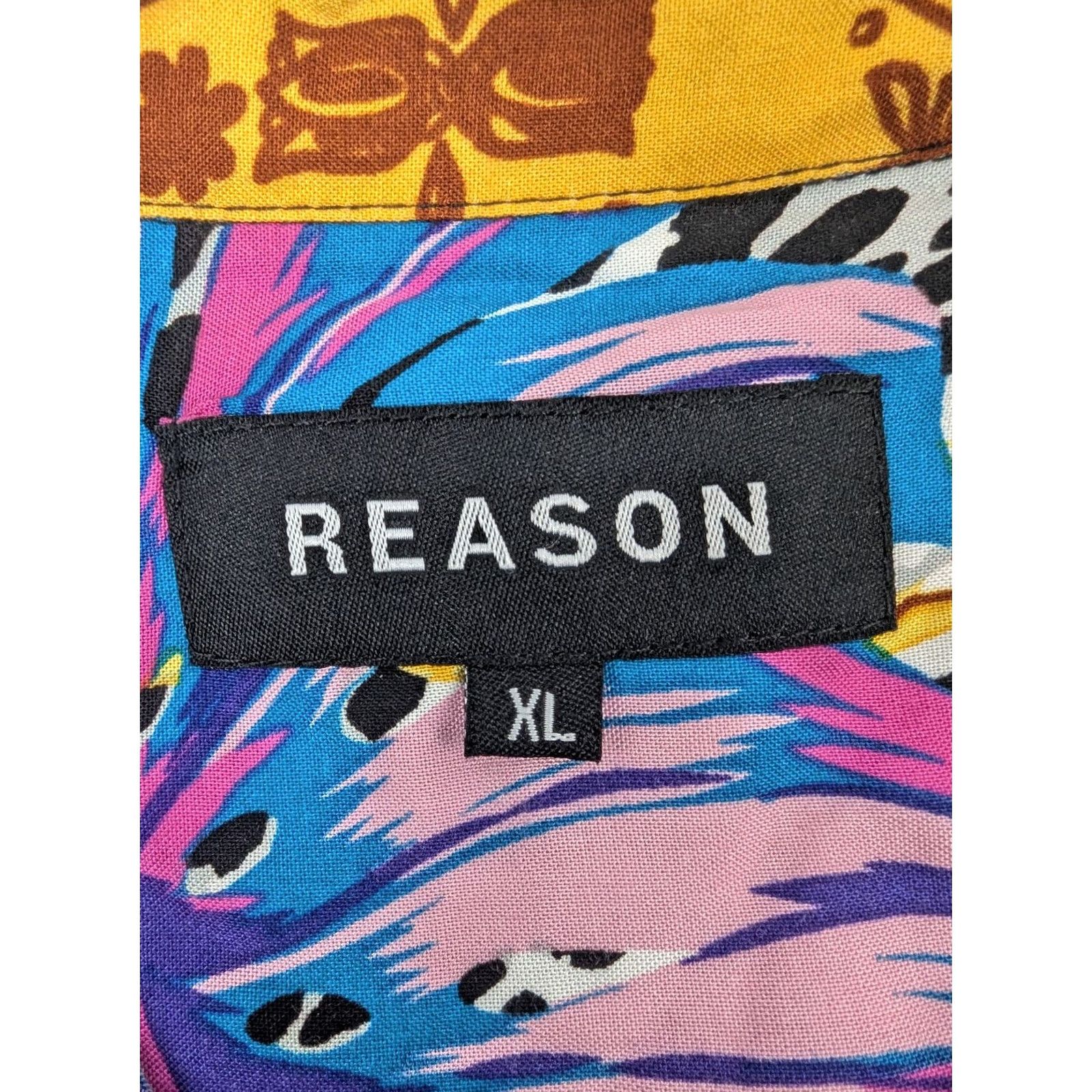 Reason Reason Leopard Abstract Hawaiian Shirt Men's XL Floral Short Sleeve Button-Up Size US XL / EU 56 / 4 - 7 Thumbnail