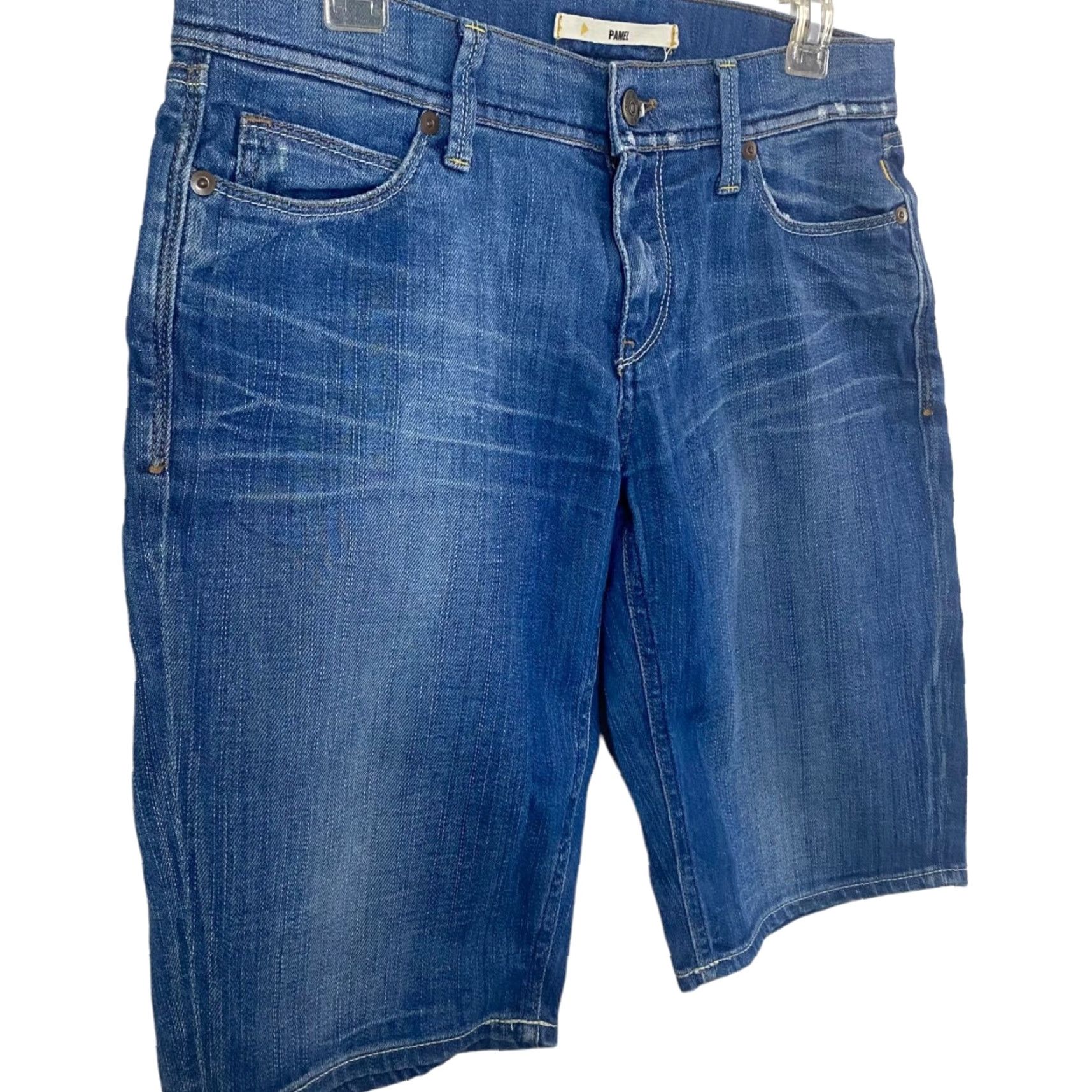 Denime Meltin' Pot Pamel Bermuda Jean Shorts Women's 30 Medium Wash Denim Blue 5-Pocket Style Bermuda, 98% Cotton 2% Elastane Womens/Plus? Size 30" / US 8 / IT 44 - 3 Thumbnail