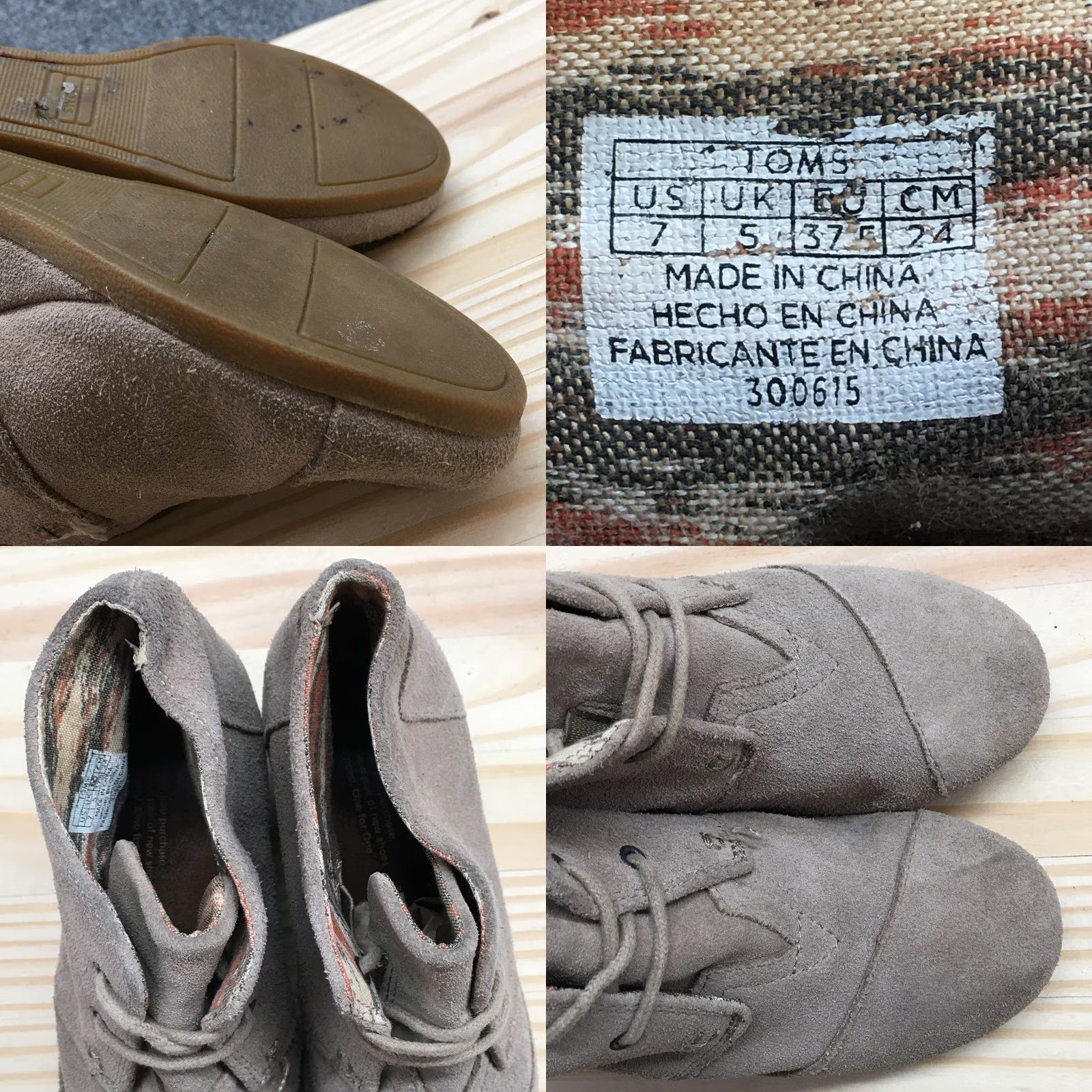 Toms TOMS Boots Womens 7 Casual Desert Wedge Ankle Bootie Brown Suede Leather Bootie Womens Wedge Fall Casual 2.75in Leather Brown Size US 7 / IT 37 - 9 Thumbnail
