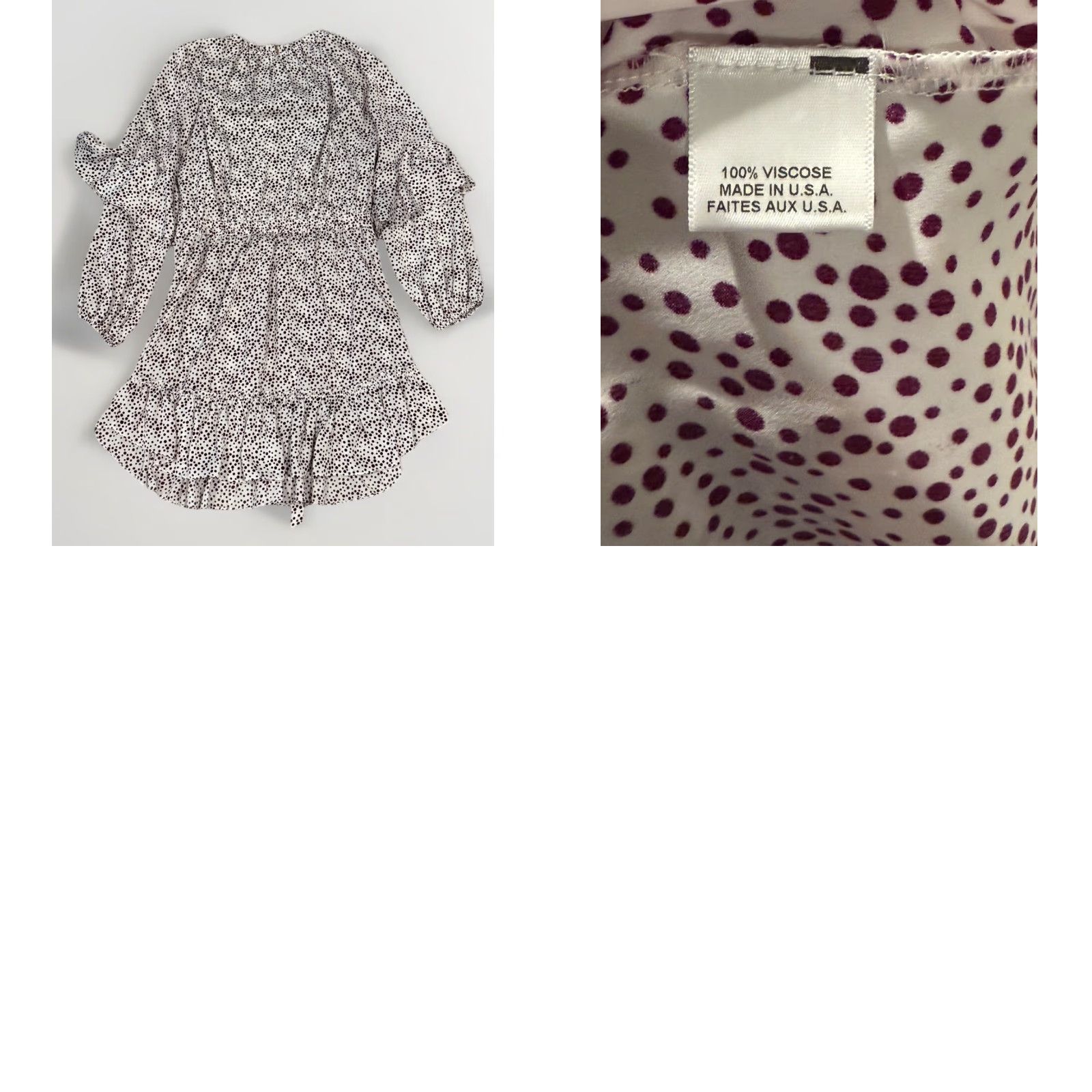 MISA Los Angeles VINTAGE Misa Los Angeles Nehda Dress White Purple Polka Dot Mini Women's Medium USA Made Dress Size M / US 6-8 / IT 42-44 - 8 Thumbnail