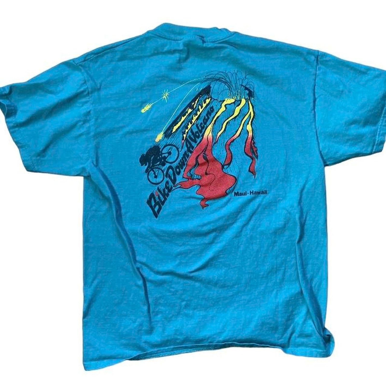 Hanes 90s teal mountain bike tee Size US L / EU 52-54 / 3 - 1 Thumbnail