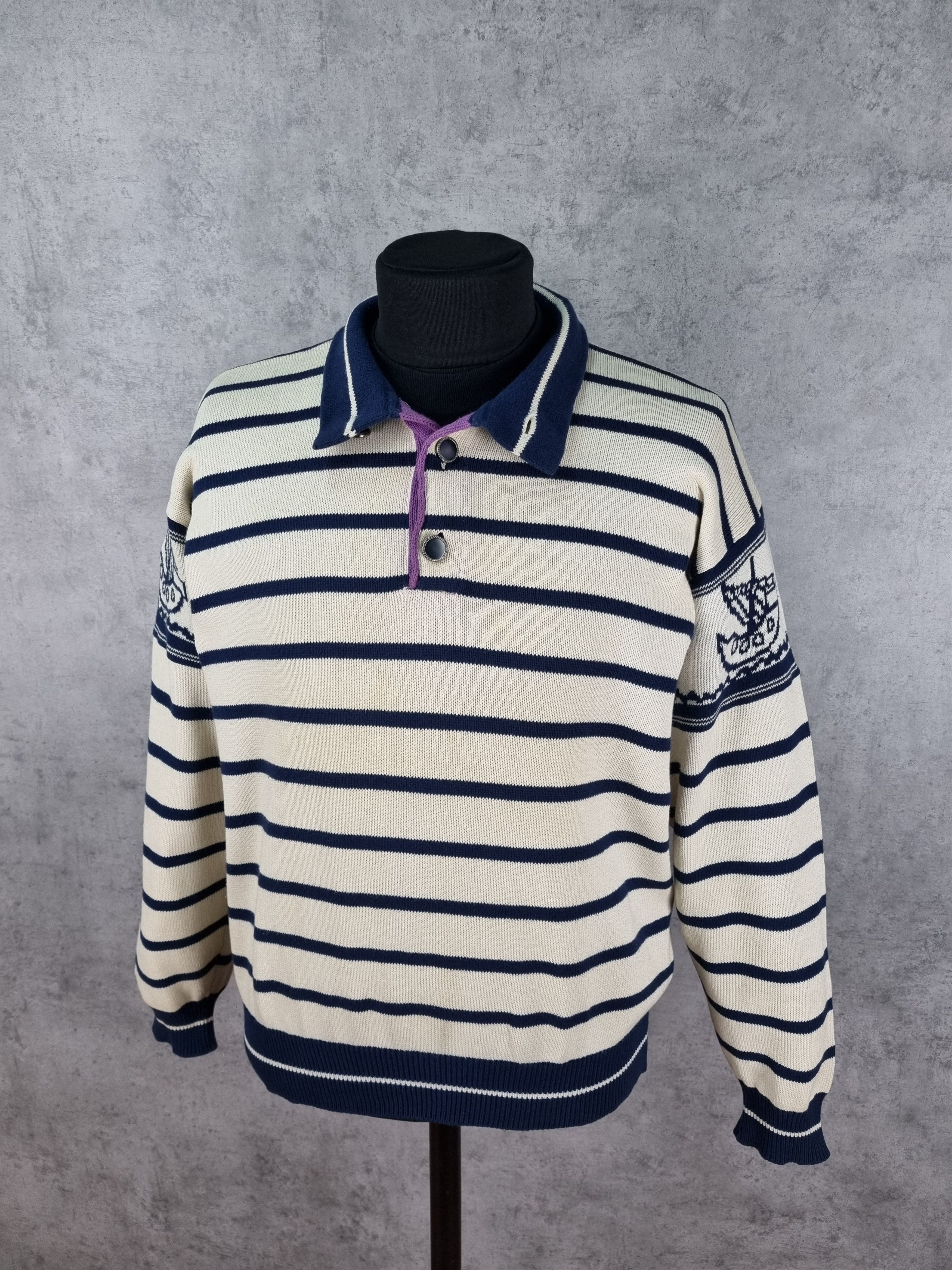 Iceberg × Jean Charles De Castelbajac Striped Castelbajac pour Iceberg Knitted Sweater Size US L / EU 52-54 / 3 - 10 Thumbnail