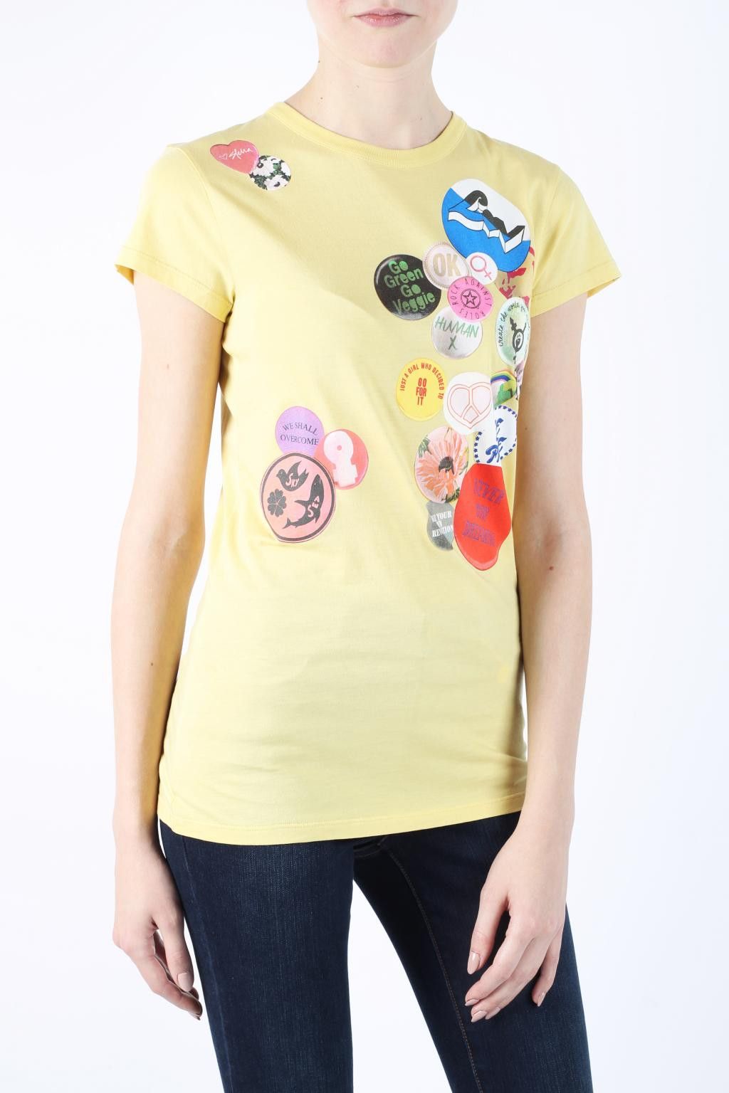 Stella McCartney STELLA MCCARTNEY yellow decorative print t-shirt XS 4 Size XS / US 0-2 / IT 36-38 - 1 Thumbnail