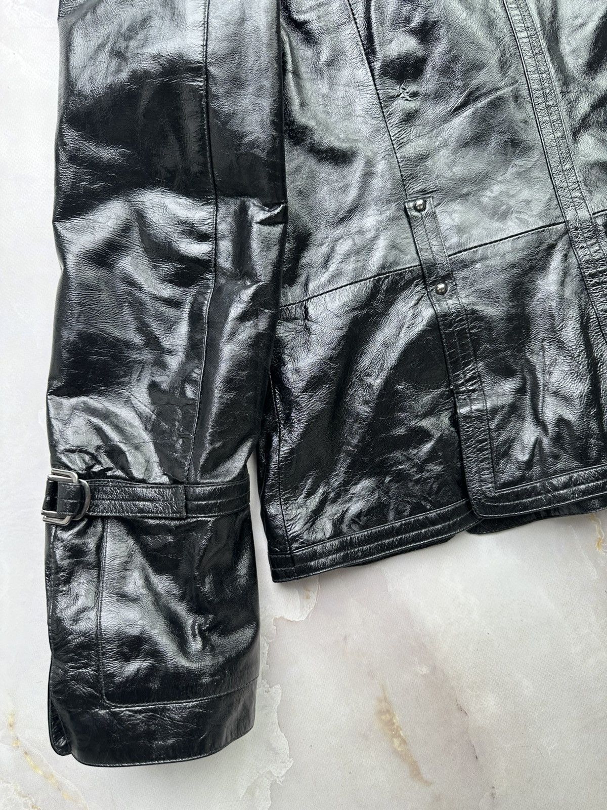 Japanese Brand Vintage Patent Leather Jacket Size XL / US 12-14 / IT 48-50 - 13 Thumbnail