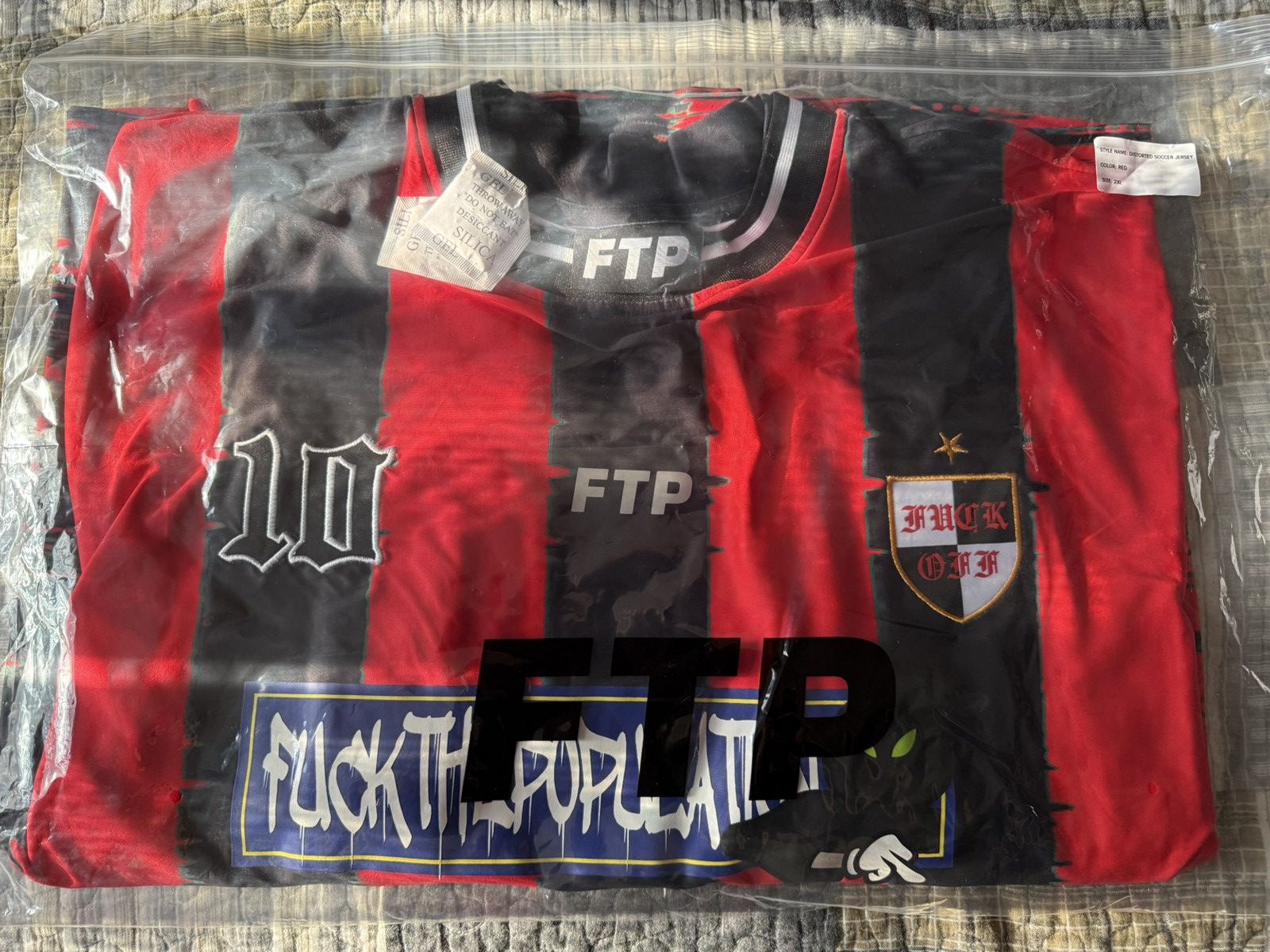 Fuck The Population FTP Blurred Vision Soccer Jersey Red S NEW Size US S / EU 44-46 / 1 - 1 Thumbnail
