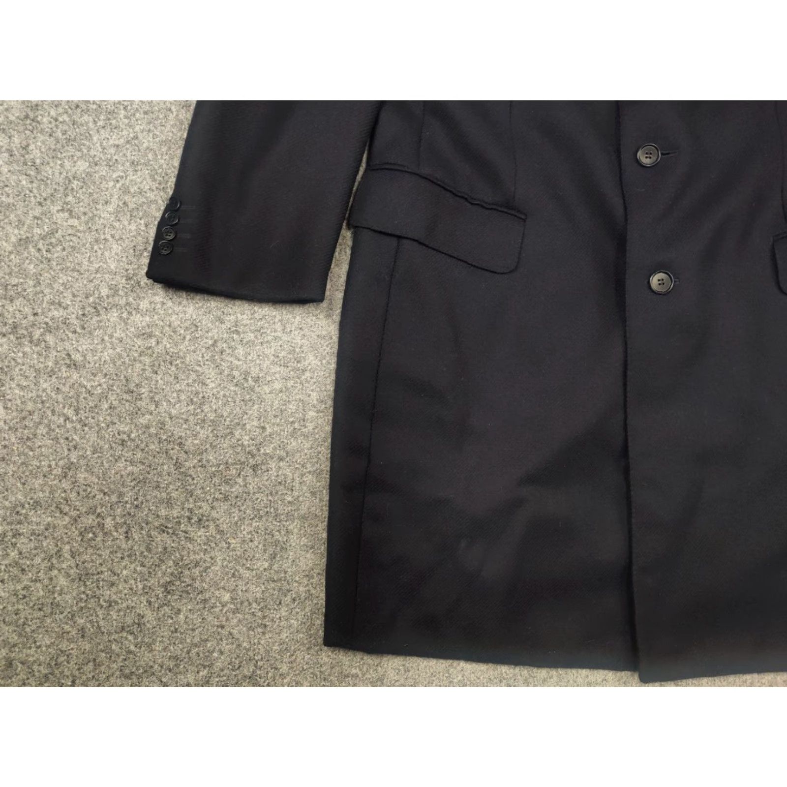 Canali Canali Italy Design 57110 Navy Wool Overcoat Mens XL Blue Wool Jacket Three Buttons Size US XL / EU 56 / 4 - 4 Thumbnail