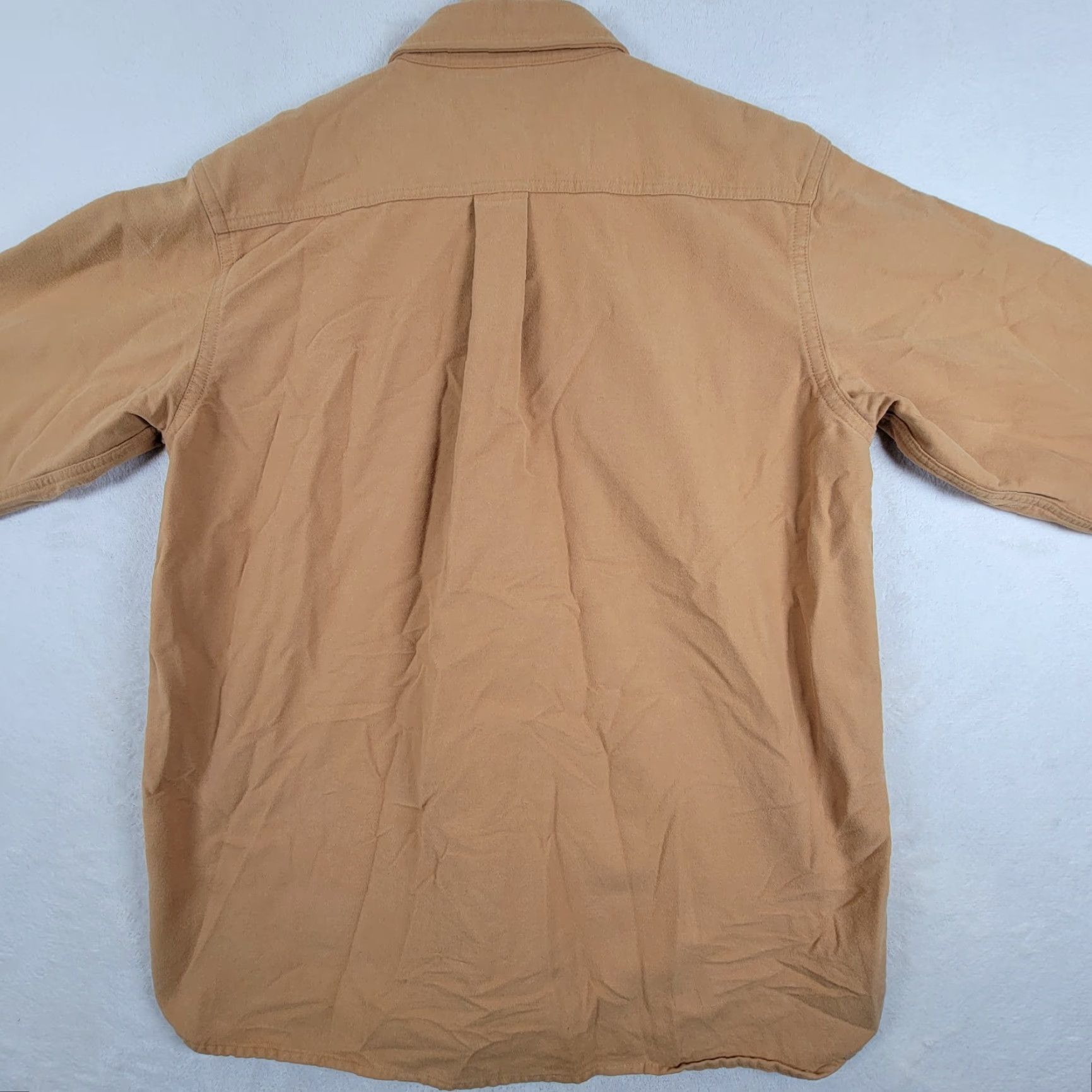Vintage LLBEAN Workwear Fleece Lined Shirt Jacket Adult Large Tan Brown Shacket Plaid Lined 90s Grunge Retro Casual Workwear Mens Size US L / EU 52-54 / 3 - 3 Thumbnail