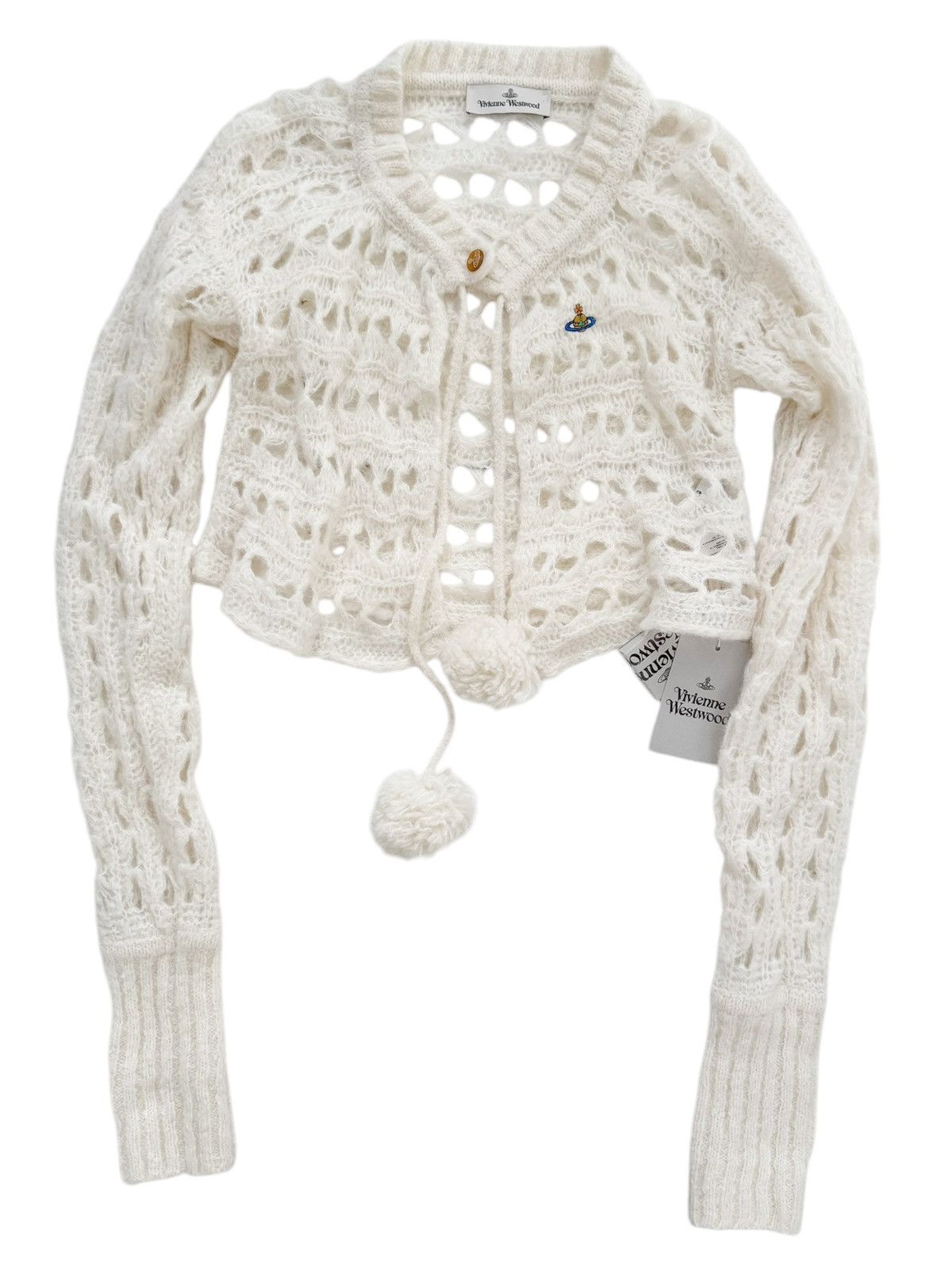 Vivienne Westwood $1,800 Cream Lacework Crop Baby Cardi Size M / US 6-8 / IT 42-44 - 4 Thumbnail