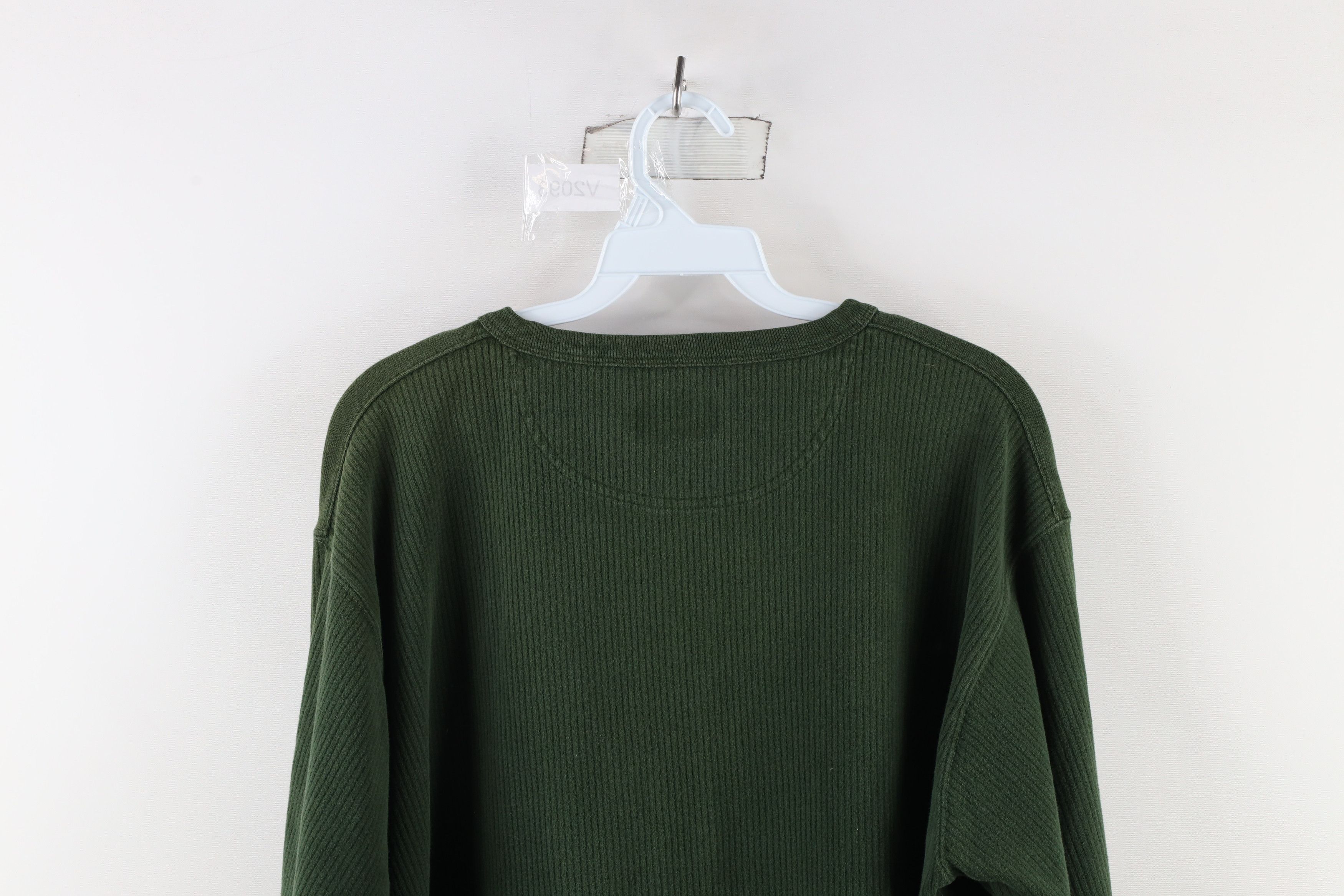 Vintage Vintage 90s Streetwear Ribbed Knit Boxy Fit Henley T-Shirt Size US L / EU 52-54 / 3 - 10 Thumbnail