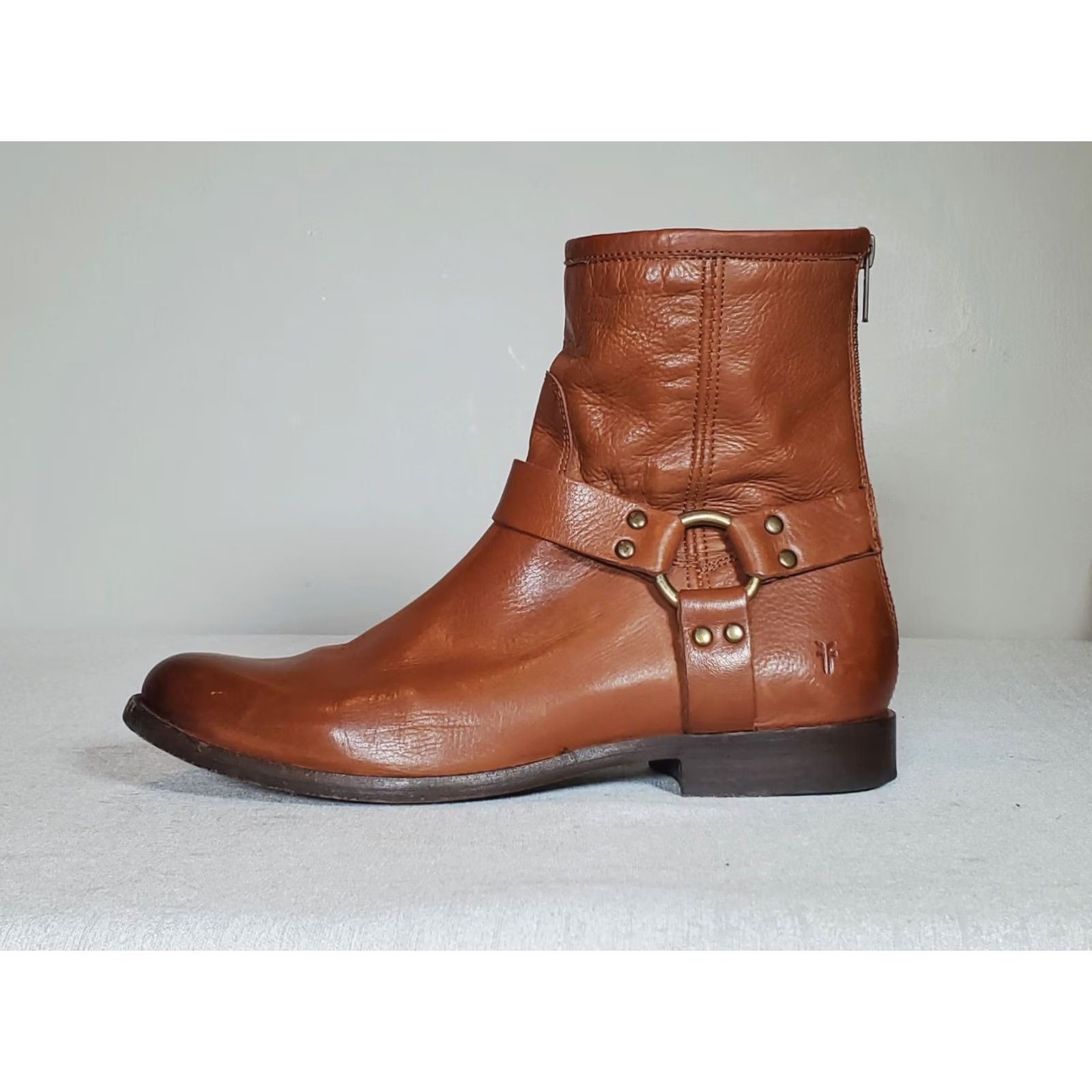 Frye FRYE Phillip Harness Short Ankle Boots Whiskey Brown Leather 70509 Women's US 9.5 B Bootie Size 32" / US 10 / IT 46 - 5 Thumbnail