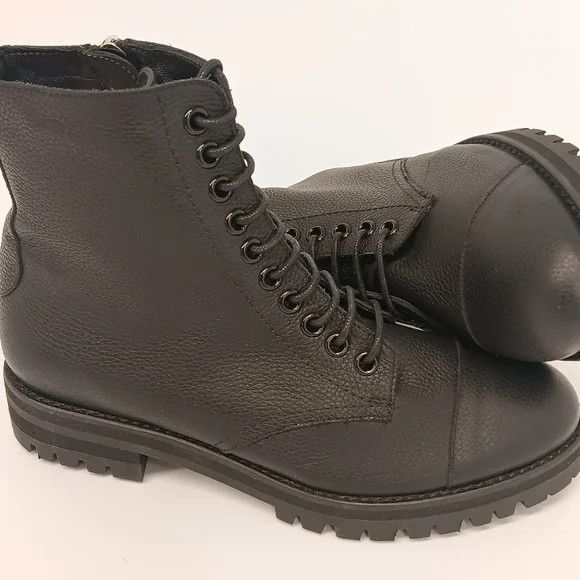 Jimmy Choo Jimmy Choo Halden Pebbled Leather Combat Boots - EU36/US6 Size US 6 / IT 36 - 7 Thumbnail