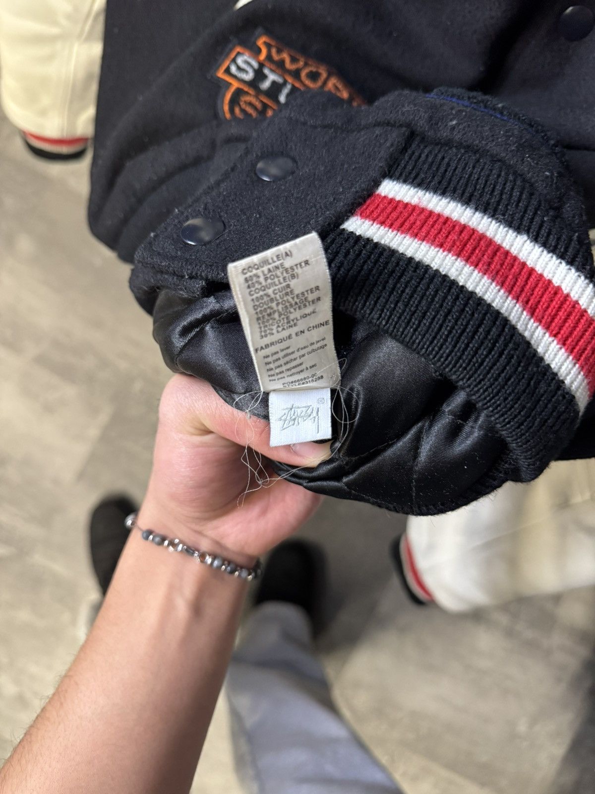 DENIM TEARS × Our Legacy × Stussy Stussy Denim Tears Varsity Jacket Size US L / EU 52-54 / 3 - 11 Thumbnail