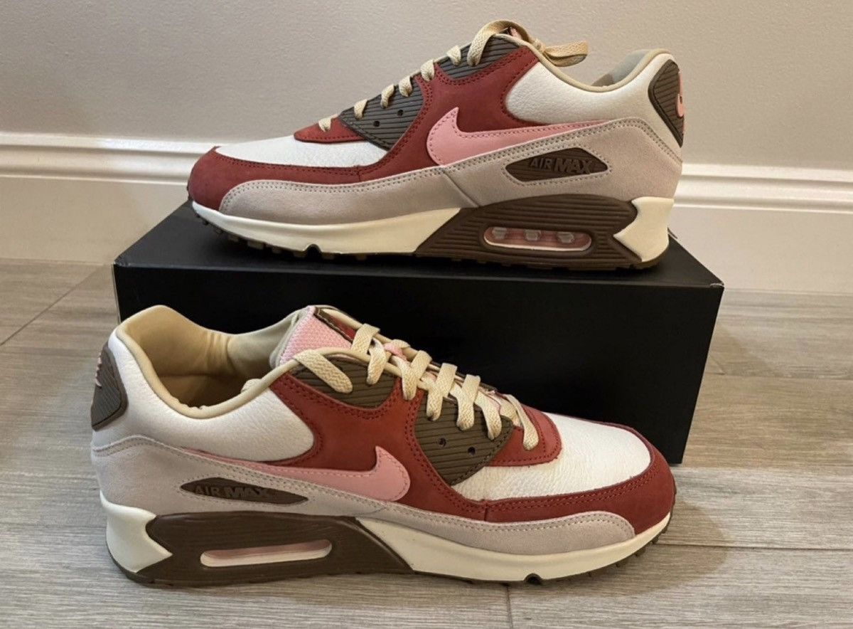 Nike DQM Nike Air Max 90 Bacon Sail Sheen Straw Medium Brown 12 Size US 12 / EU 45 - 2 Thumbnail