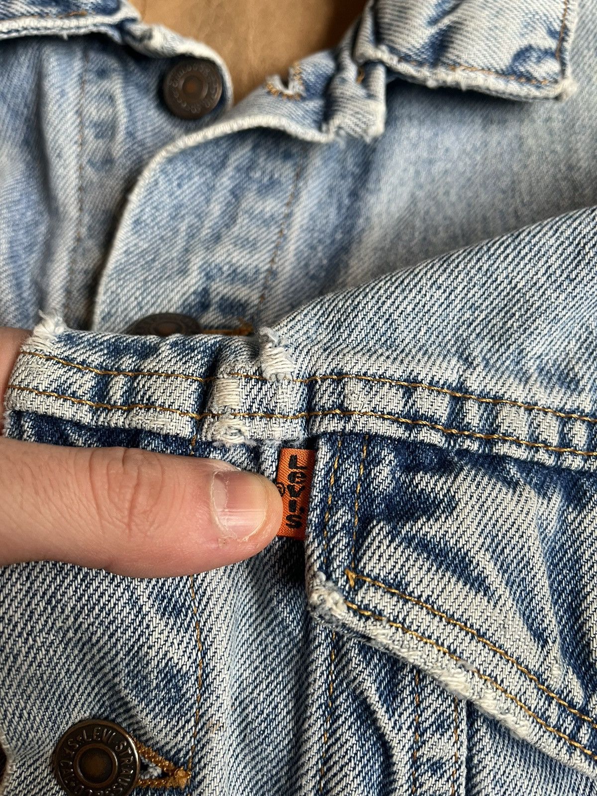 Levi's Levi’s 80s Orange Tab Type 3 Denim Trucker Jacket sashiko Size US L / EU 52-54 / 3 - 7 Thumbnail