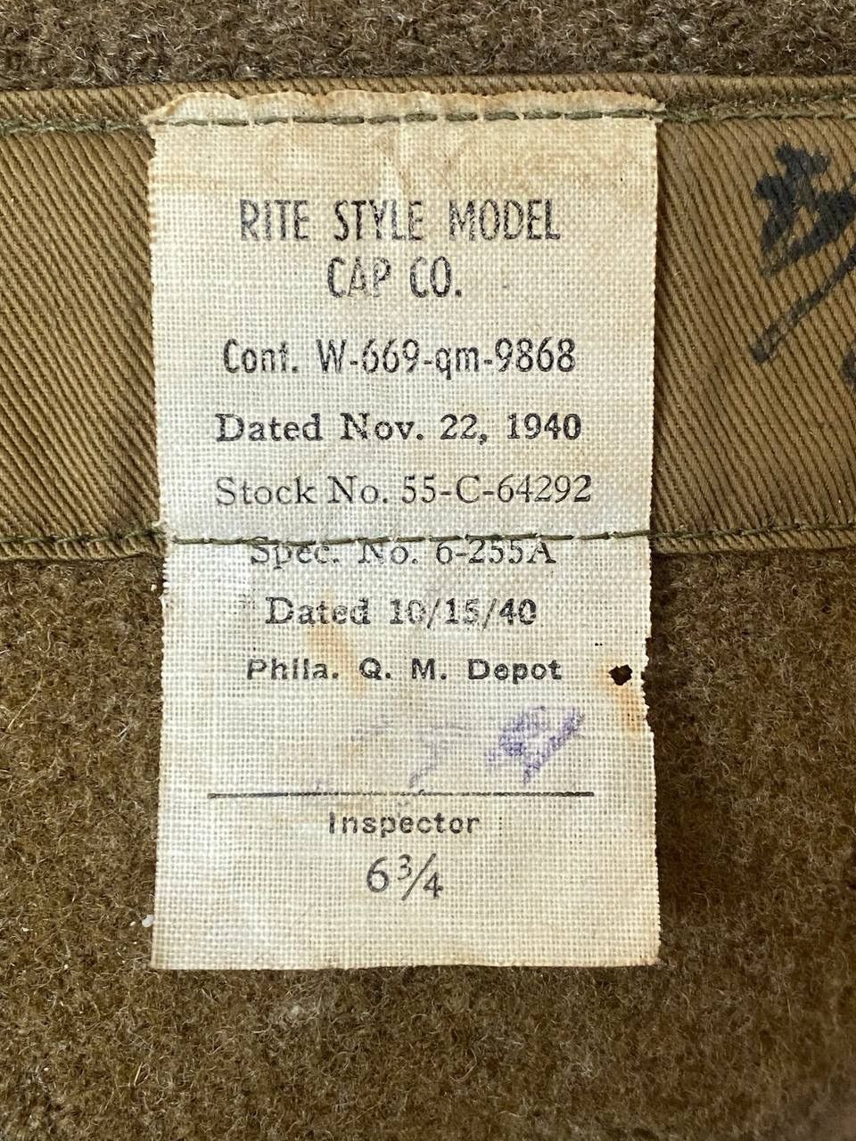 Vintage vintage 1940s wwii us military hat 6 3/4 usn us army usmc Size ONE SIZE - 21 Thumbnail