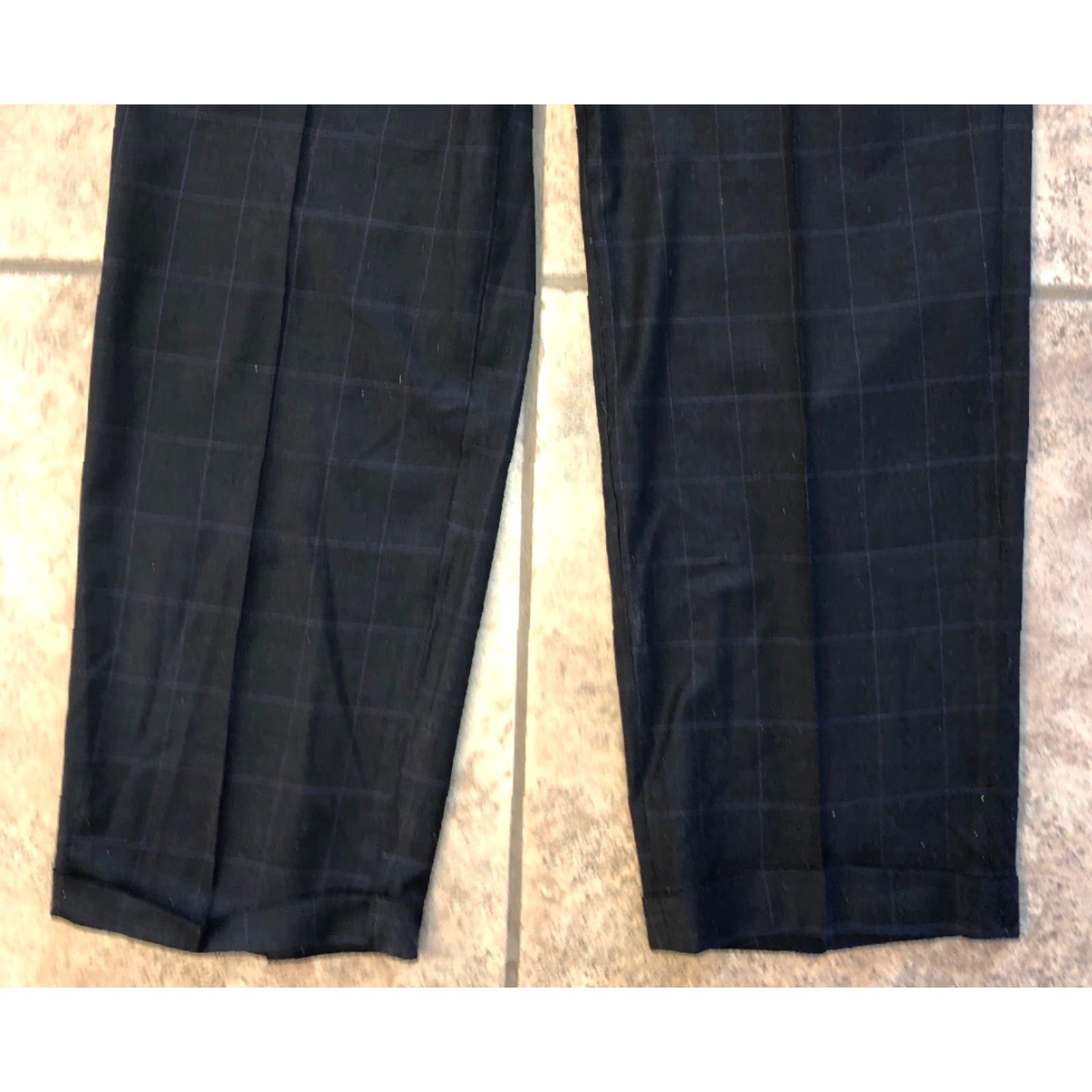 Vintage Antas Mens Dress Pants 100% Wool Black Pinstripe 36 X 28 Black Mens Size US 36 / EU 52 - 3 Thumbnail