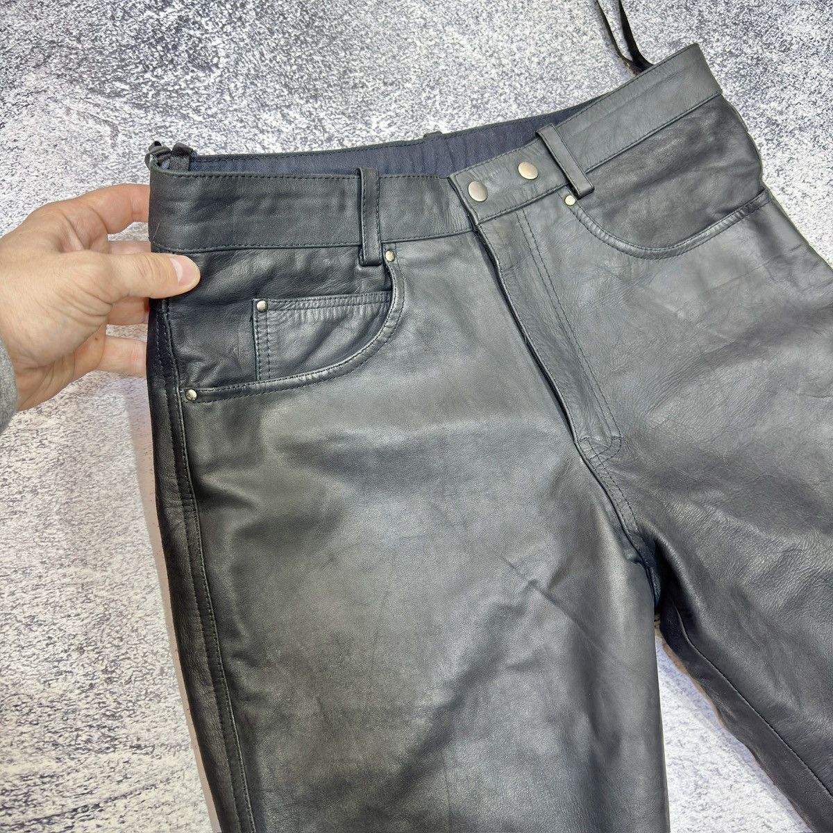 Genuine Leather Held The Emotion Black Genuine Leather Pants 32 size M Size US 32 / EU 48 - 4 Thumbnail