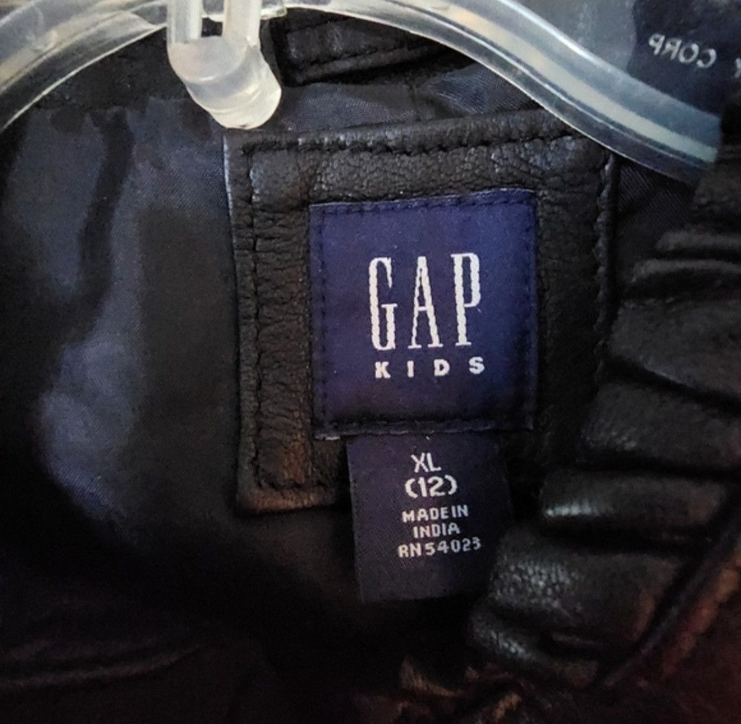 Gap NWT GAP Kids Girl's Black Leather Jacket Size XL (12) Size XXS / US 00 / IT 34 - 3 Thumbnail
