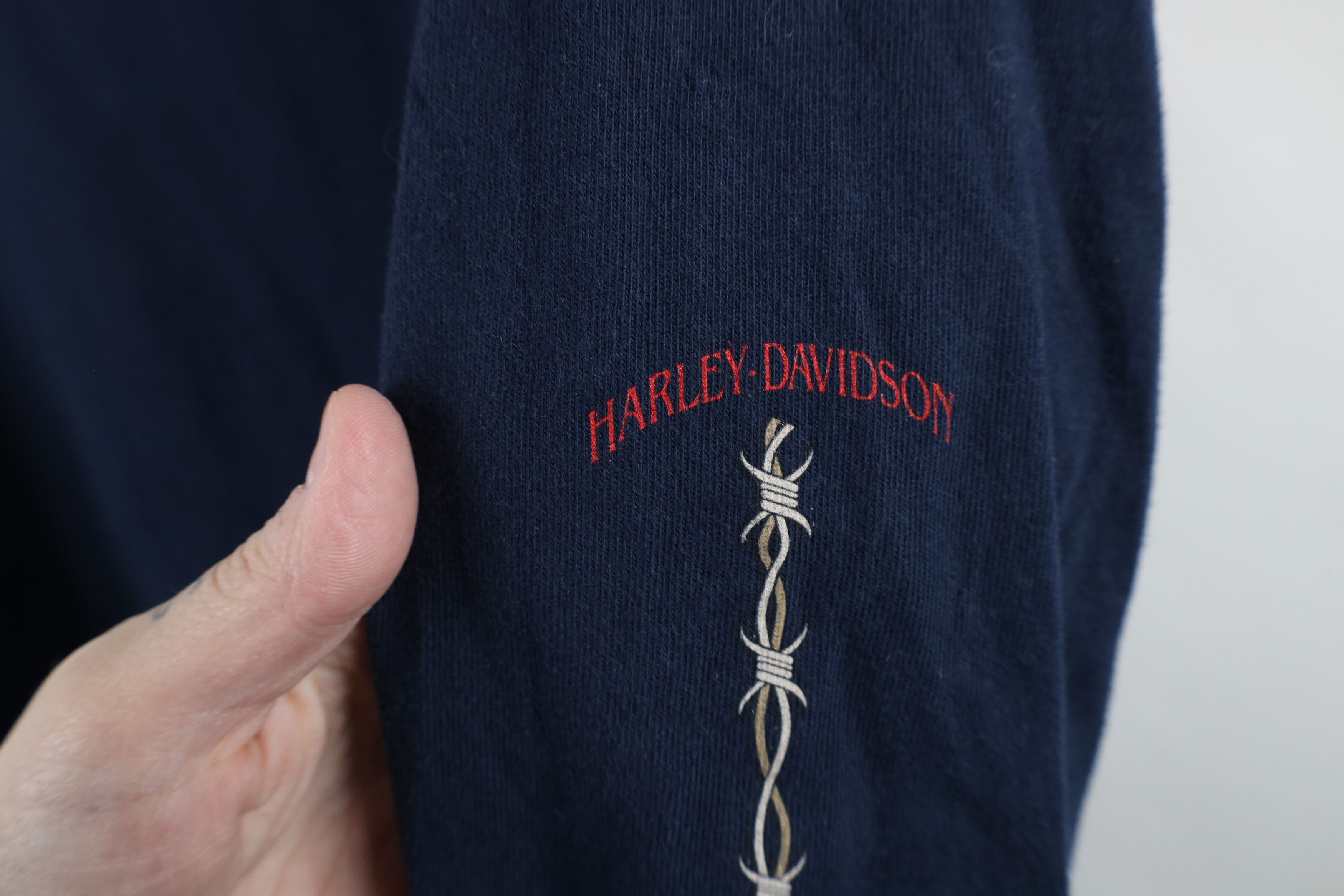 Harley Davidson × Vintage Vintage Y2K 2003 Harley Davidson Tribal T-Shirt Blue USA Size XL / US 12-14 / IT 48-50 - 8 Thumbnail