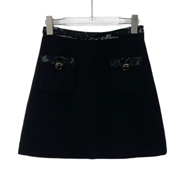 Miu Miu Miu Miu Black Womens Skirt with pockets 0089 Size 23" - 1 Thumbnail