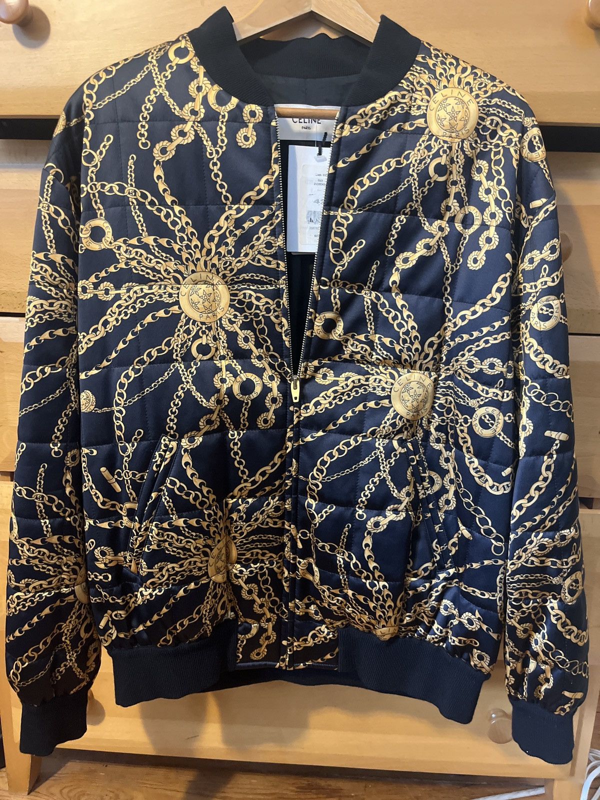 Celine Celine Black / Gold, Casaque Bomber Jacket, 2V28E423N.38MR Size M / US 6-8 / IT 42-44 - 1 Thumbnail