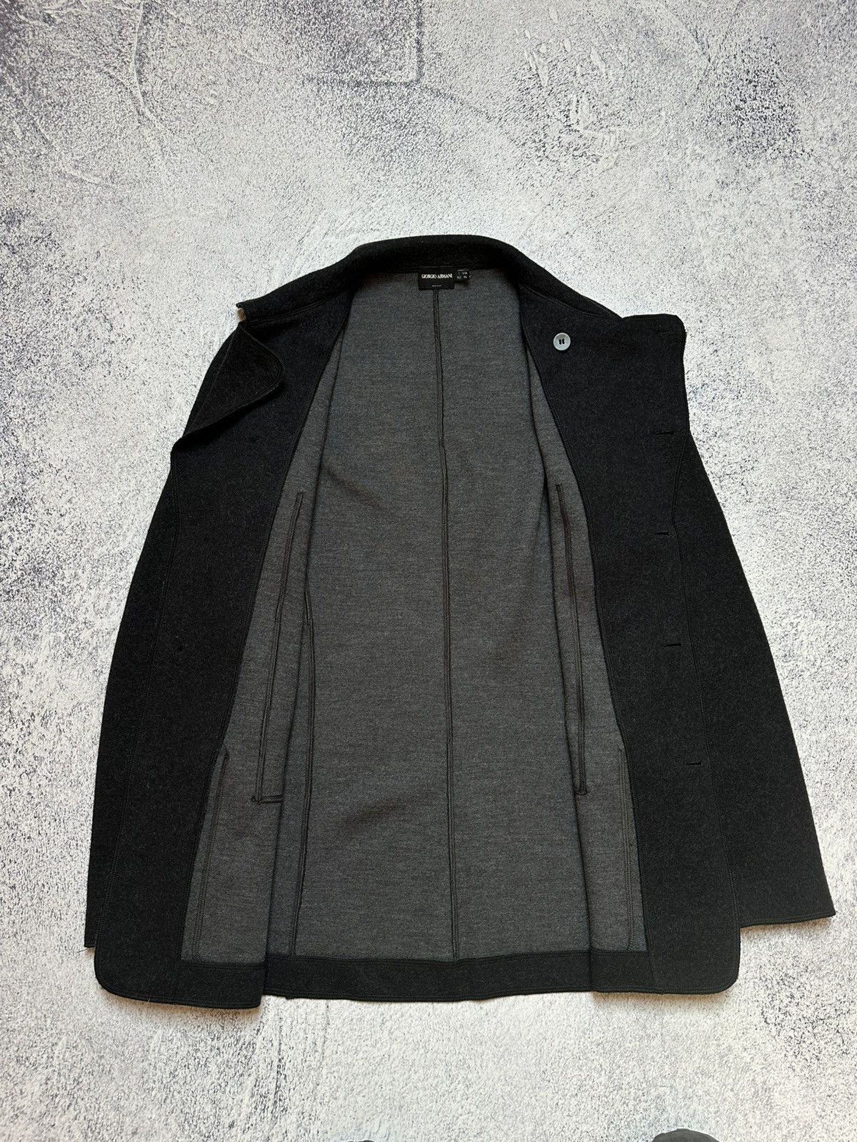 Comme des Garcons Giorgio Armani Unstructured Wool Jacket Asymmetric Military Size 42R - 11 Thumbnail