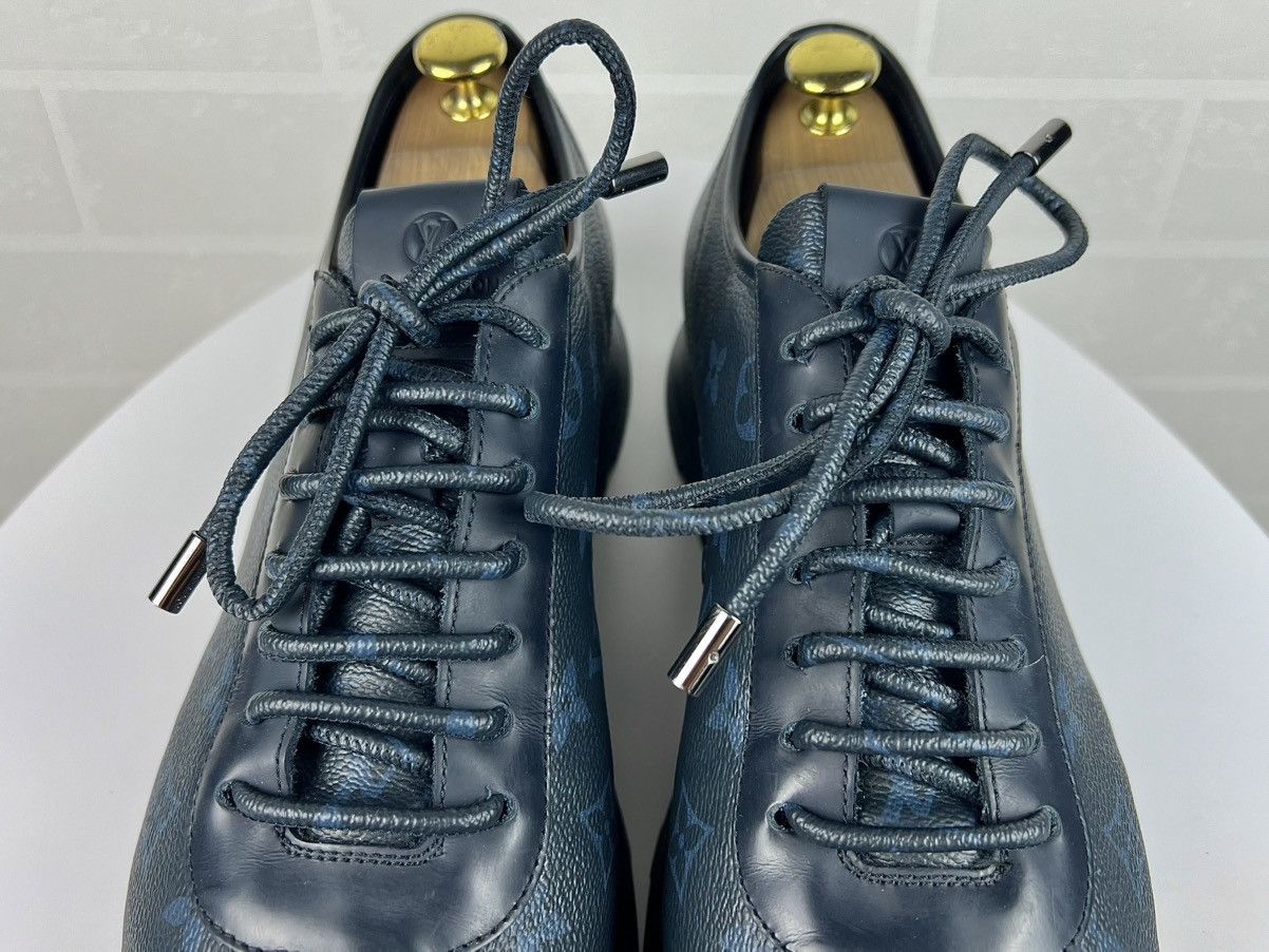 Louis Vuitton LOUIS VUITTON Sneakers Leather Trainers LV Monogram Logo Men Size US 10.5 / EU 43-44 - 10 Thumbnail