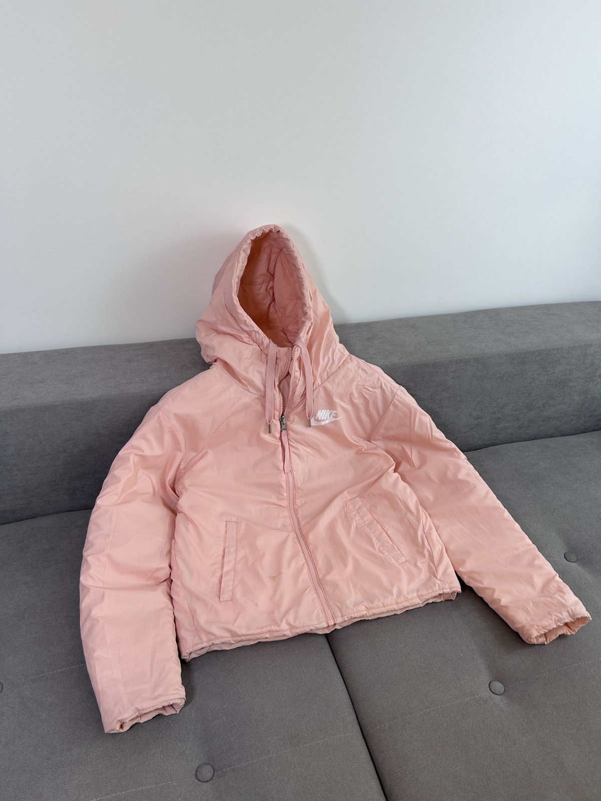Nike × Vintage Vintage Y2K Nike Nylon Drill Puffer Jacket Swoosh Size S / US 4 / IT 40 - 4 Thumbnail