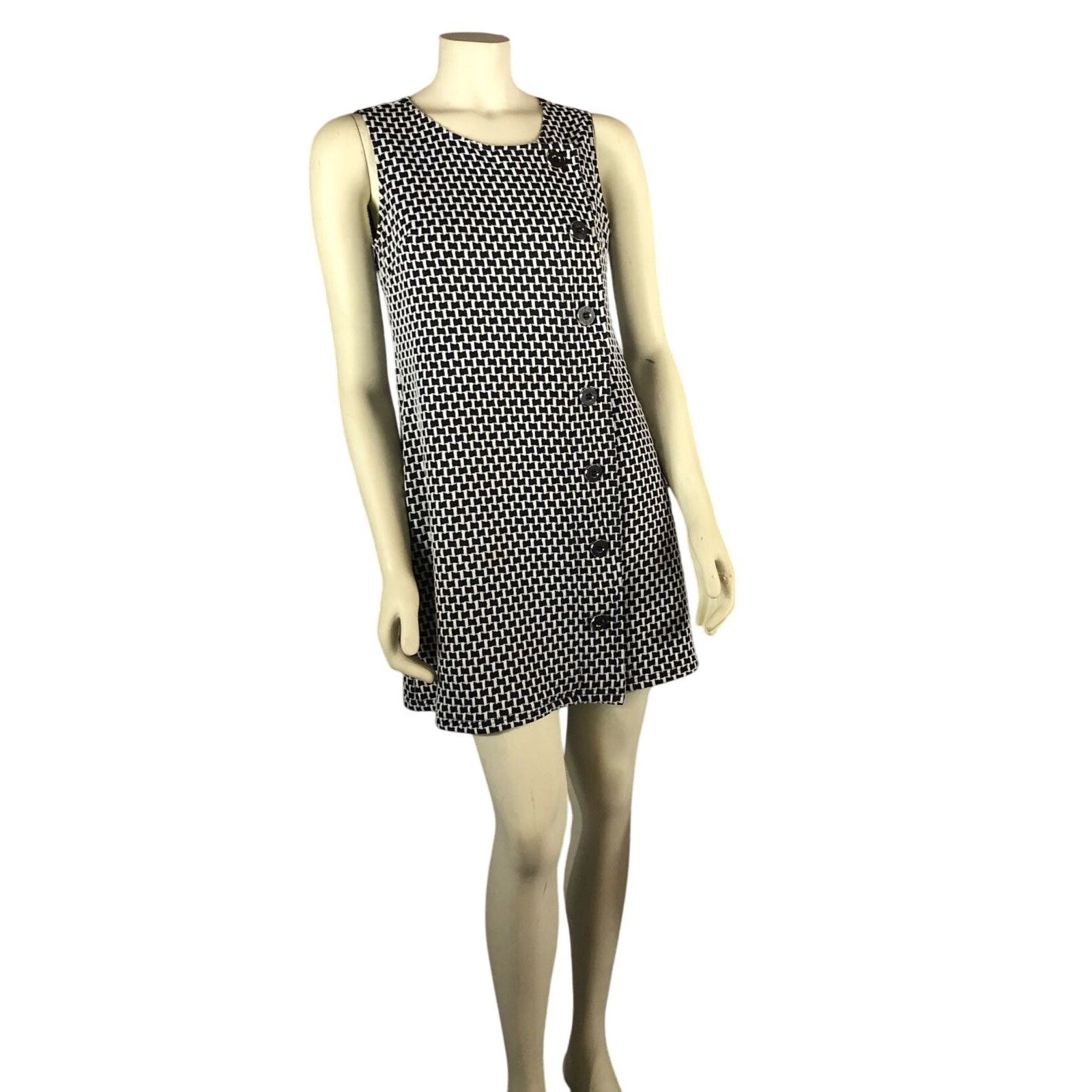 Anthropologie Anthropologie Tabitha sleeveless 70s style dress black cream Size S / US 4 / IT 40 - 2 Thumbnail