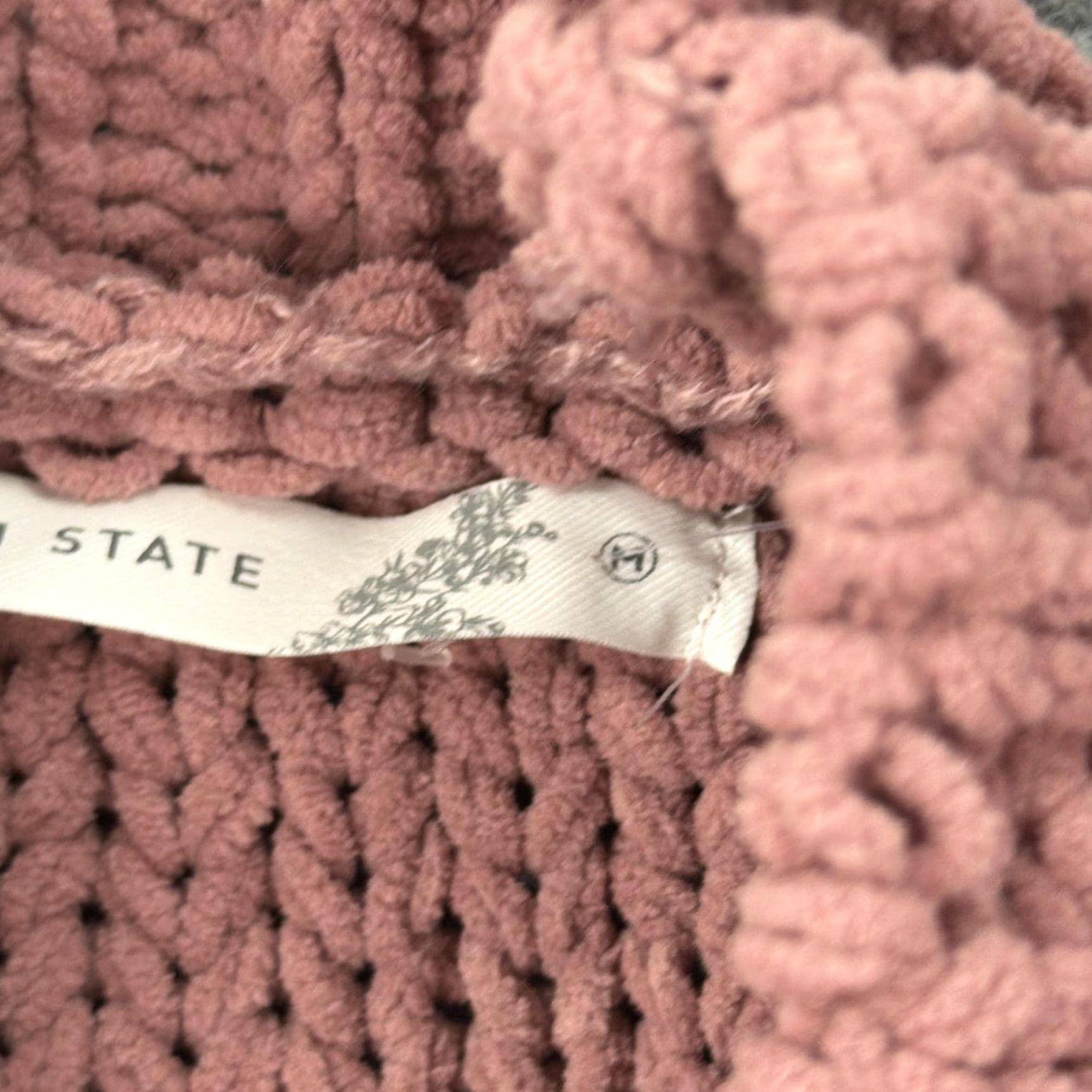 Vintage Altar'd State Womens Medium Pink Cable Knit Cropped Mock Neck Pullover Sweater Size M / US 6-8 / IT 42-44 - 6 Thumbnail