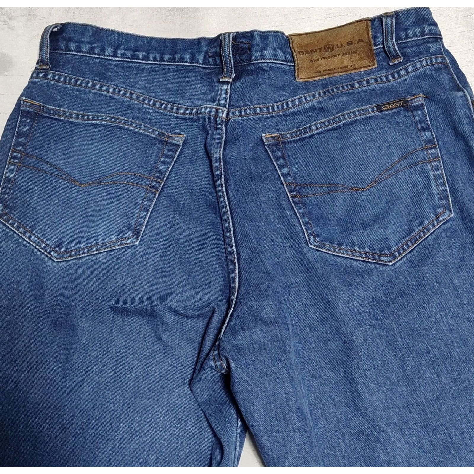 Gant VINTAGE GANT USA Jeans Men 5-Pocket Blue Denim 37x31 Regular 5-Pocket Five Pocket Shirt? Size US 38 / EU 54 - 4 Thumbnail