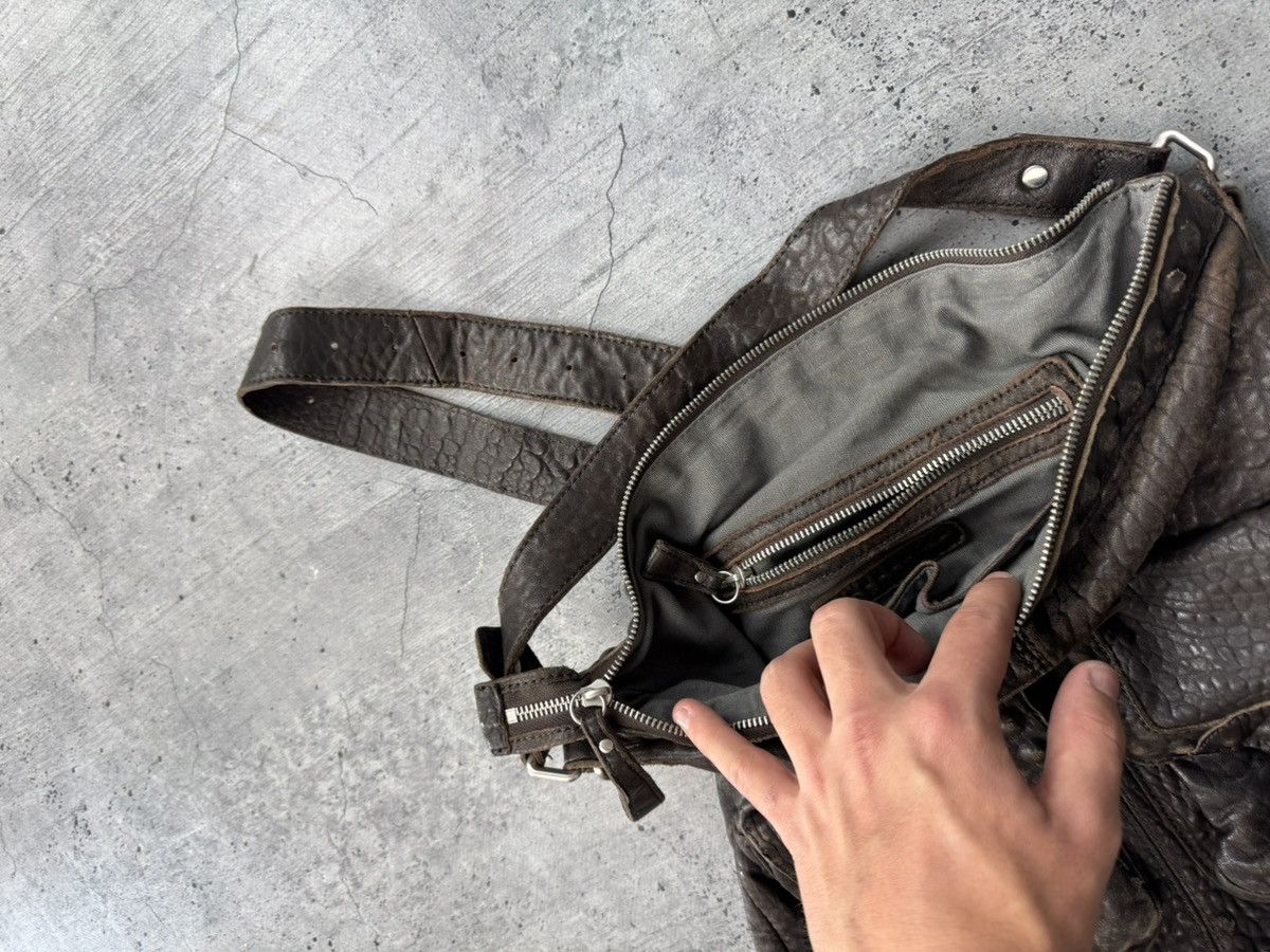 Hysteric Glamour Avant Garde Vintage Faded Leather Backpack Multi pocket Bag Size ONE SIZE - 8 Thumbnail
