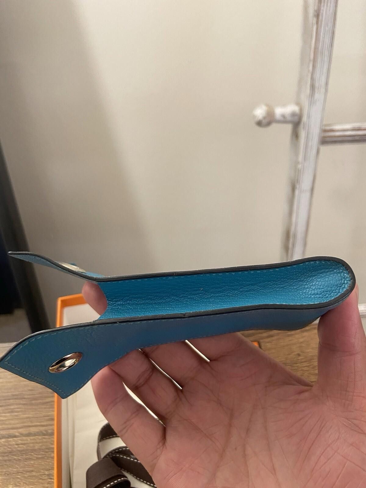 Hermes Hermes Vespa cerulean blue leather cigarette case, strap/box Size ONE SIZE - 5 Thumbnail