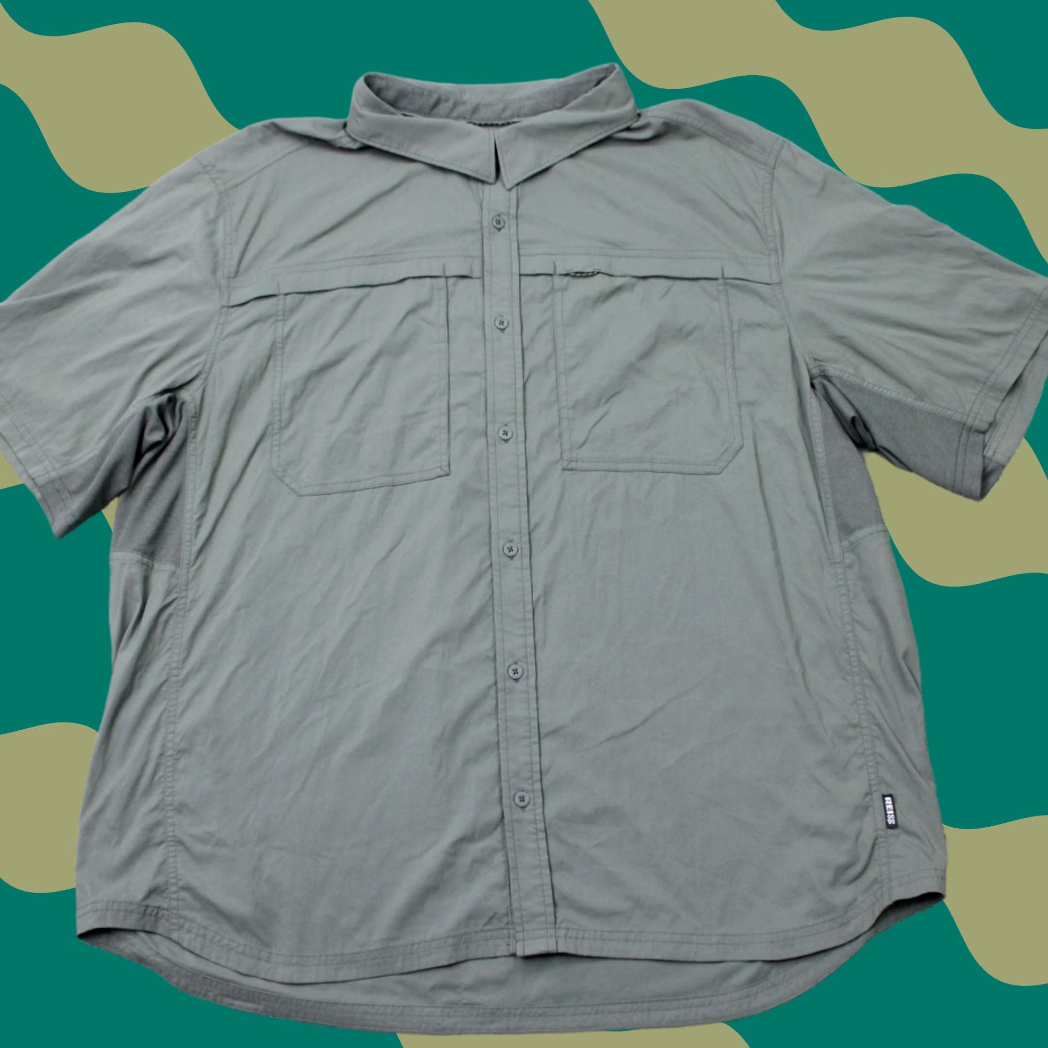 Vintage REI Co-op Shirt Mens 2XL XXL Green Sahara Vented Nylon Stretch Short Sleeve Casual Travel Workwear Size US XXL / EU 58 / 5 - 1 Thumbnail