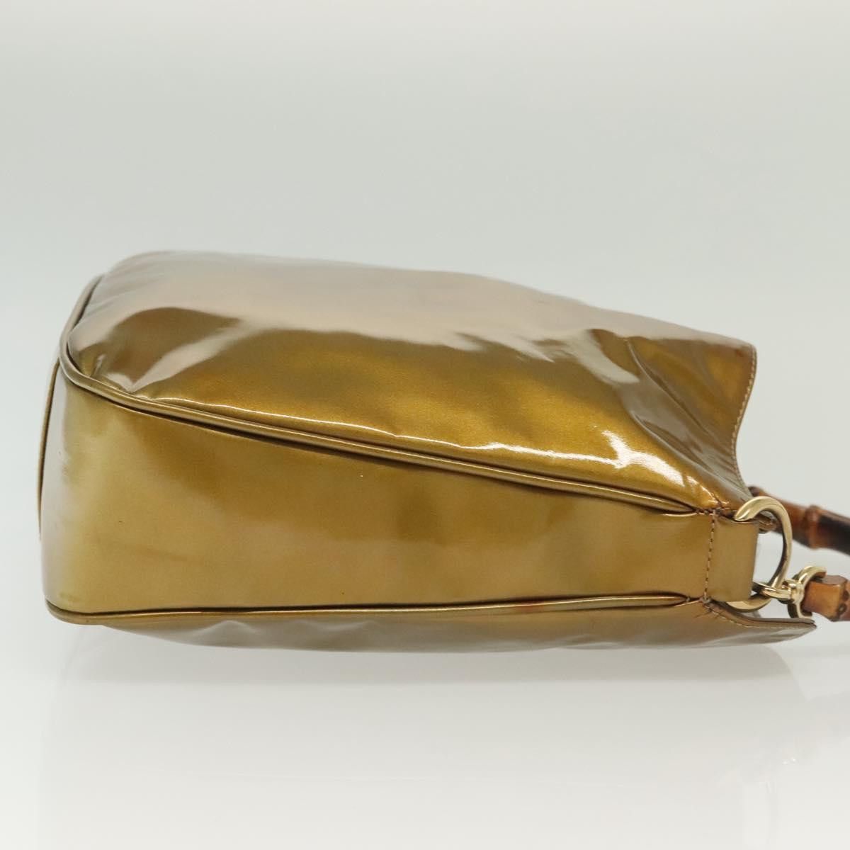 Gucci GUCCI Bamboo Handbag Patent Leather Beige Gold 001 1014 Size ONE SIZE - 4 Thumbnail