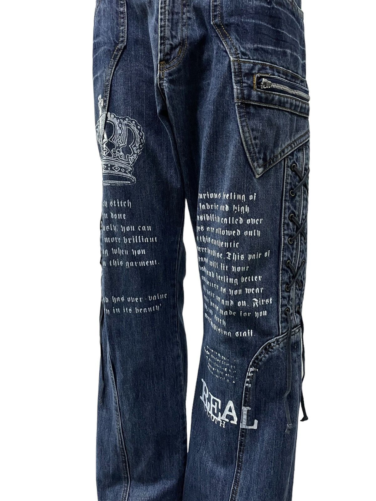 If Six Was Nine × In The Attic × Le Grande Bleu (L.G.B.) Paneled Asymmetrical Poems Flared Jeans Size US 34 / EU 50 - 4 Thumbnail