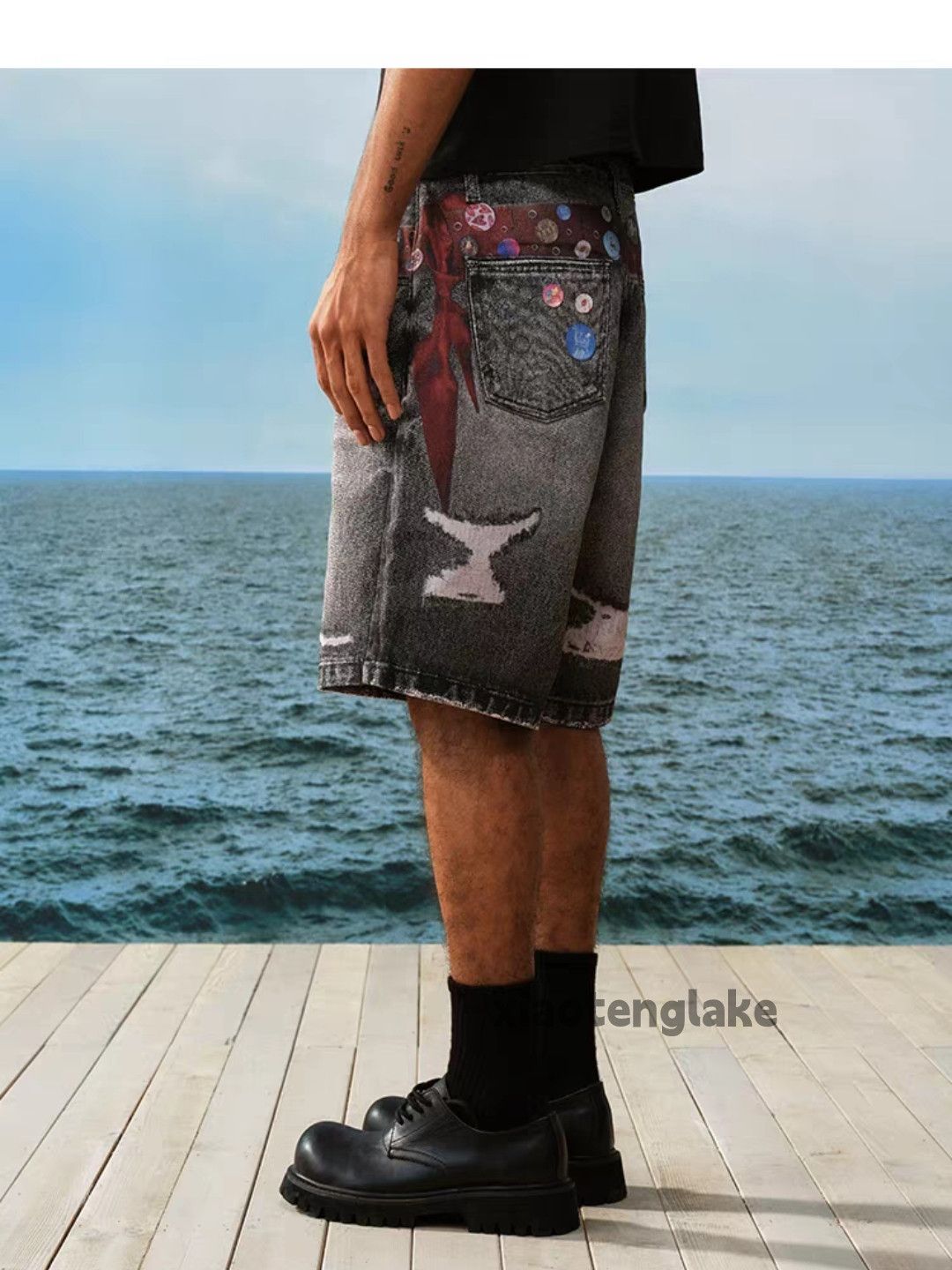 Jean × Vintage Utility skate hiphop loose baggy digital print shorts Size US 28 / EU 44 - 1 Thumbnail