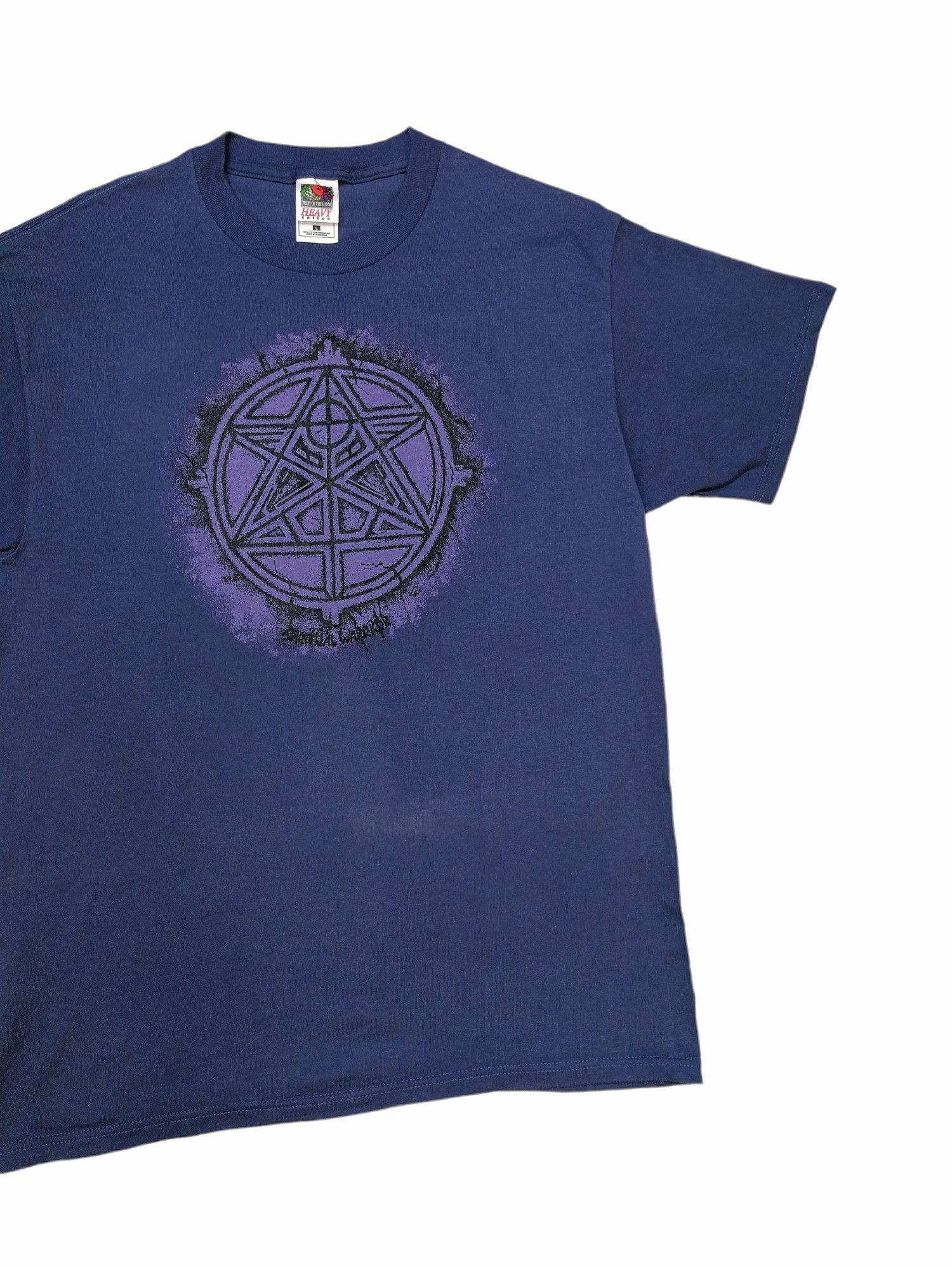 Fruit Of The Loom × Vintage Vintage Spiritual Warrior T-Shirt Pentagram Logo Size US M / EU 48-50 / 2 - 3 Thumbnail
