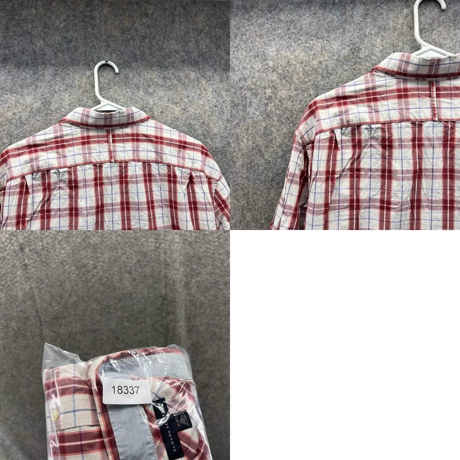Banana Republic VINTAGE Banana Republic Shirt Mens Extra Large Plaid Red White Button-Down Preppy Size US XL / EU 56 / 4 - 9 Thumbnail