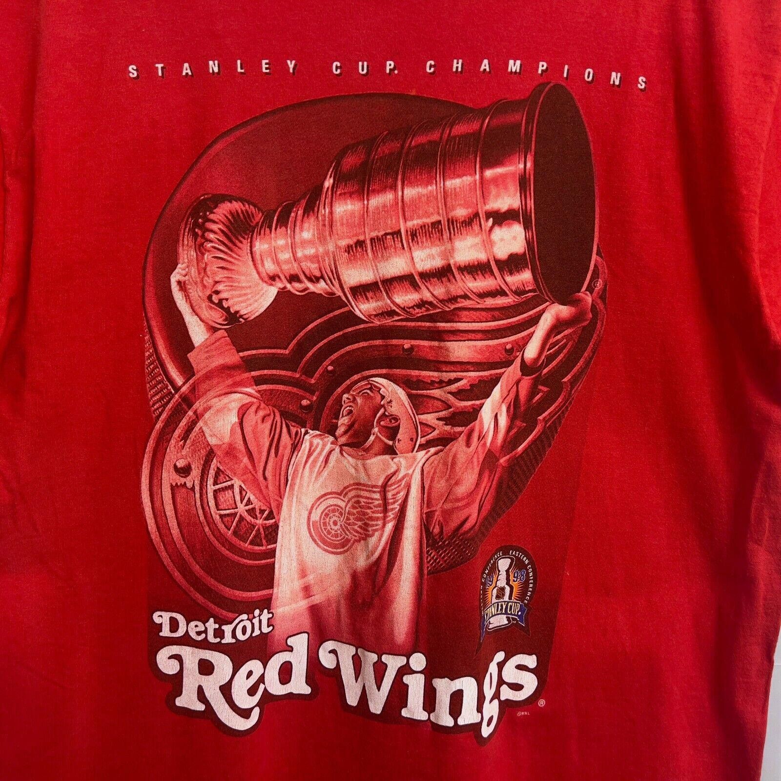 Designer Pro Player Detroit Red Wings 1998 Stanley Cup T-Shirt Large Size ONE SIZE - 2 Thumbnail