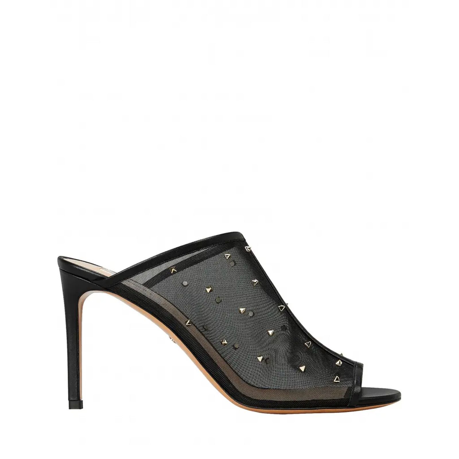 Valentino Valentino Rockstud Black Shining Mesh Mule Slide Backless Size US 11 / IT 41 - 3 Thumbnail