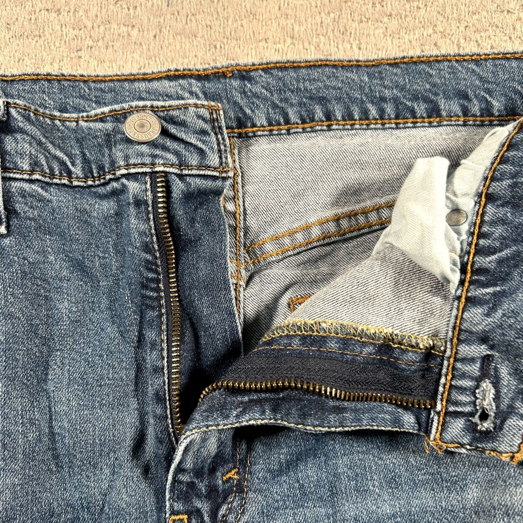 Levi's Levi's 512 Tapered Jeans Mens 36X28 Blue Denim Stretch Flex Slim Distressed Jeans Size US 36 / EU 52 - 7 Thumbnail