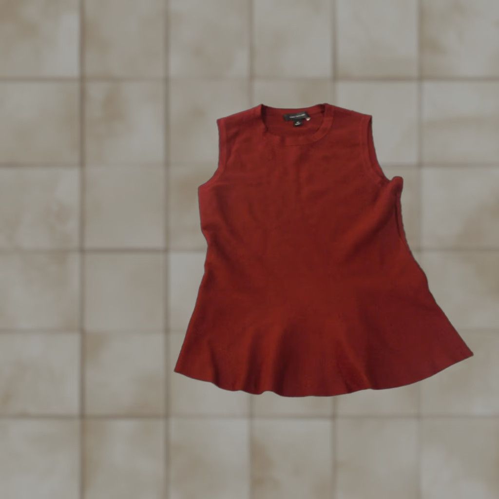 Ann Taylor Ann Taylor Blouse Shirt Womens Medium Red Sleeveless Viscose Knit Stretch Casual Crew Neck Pullover Regular M Size M / US 6-8 / IT 42-44 - 1 Thumbnail